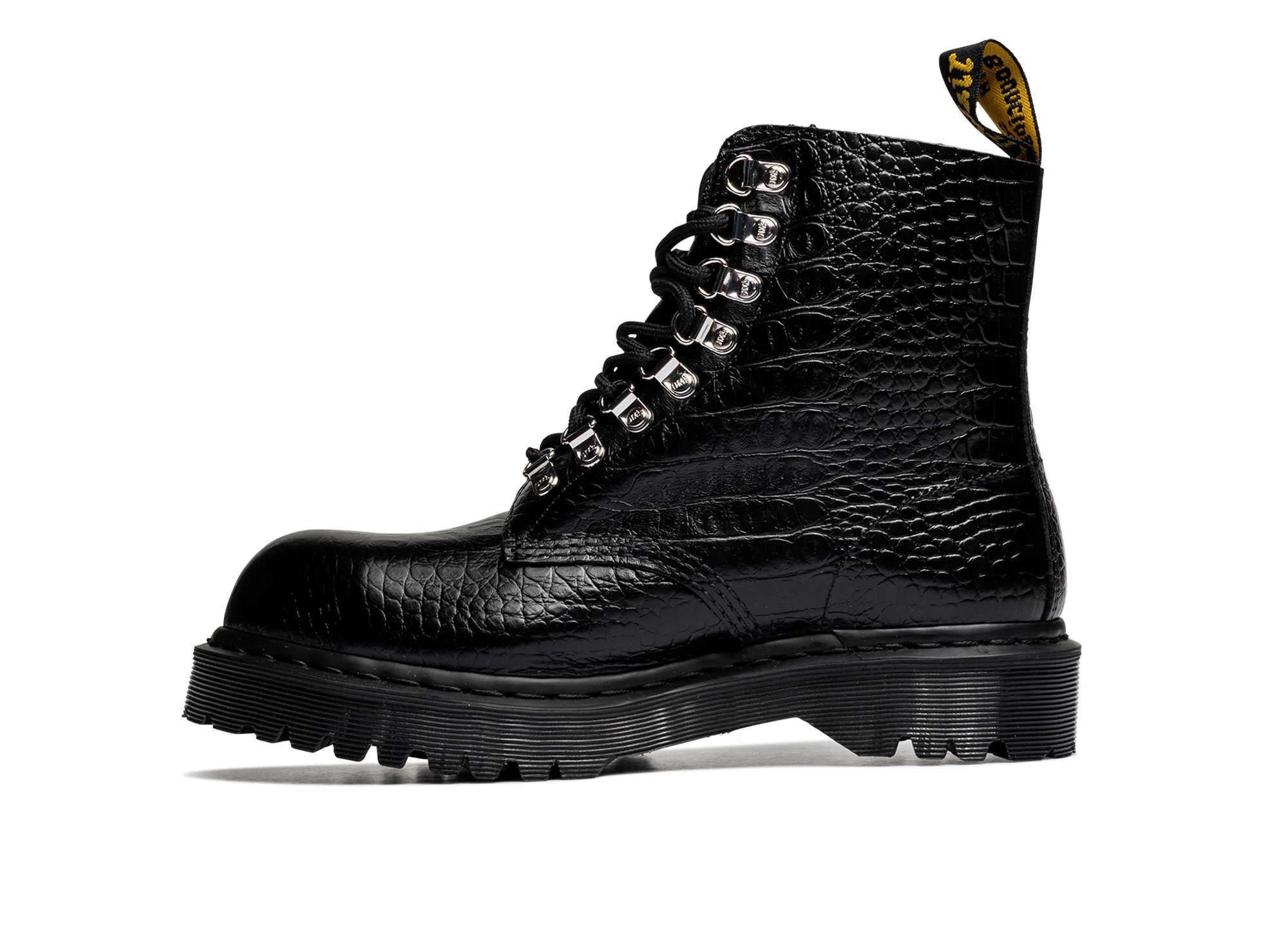 Dr. Martens Crocodile 1460 Pascal Steel Toe in Black - Image 3