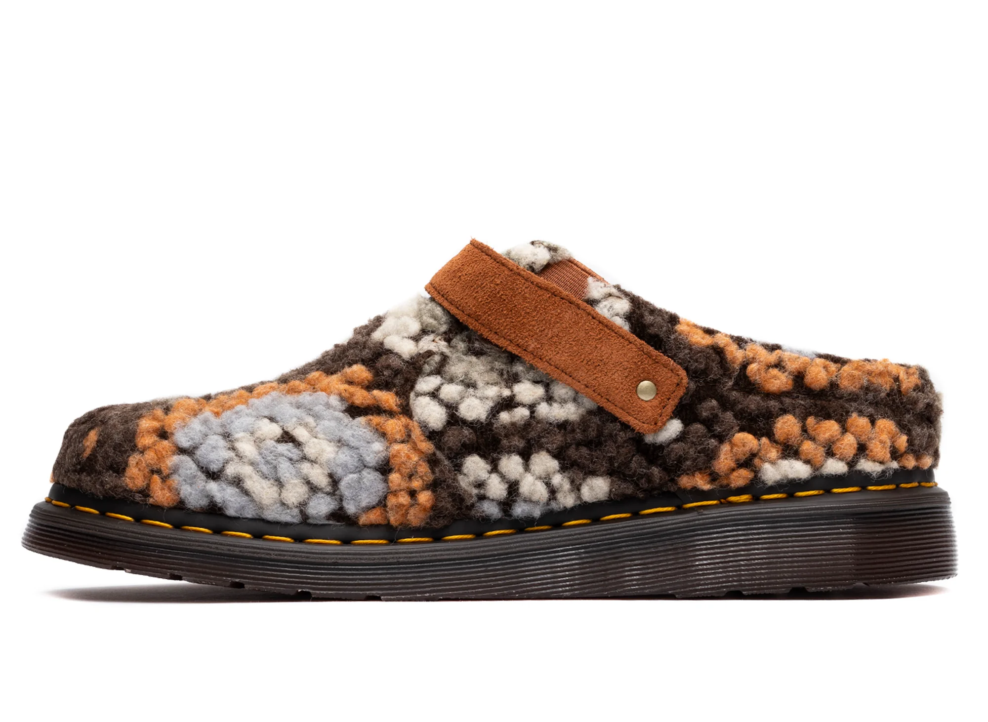 Dr. Martens Isham Crochet Wool Suede Mules in Tan - Image 2