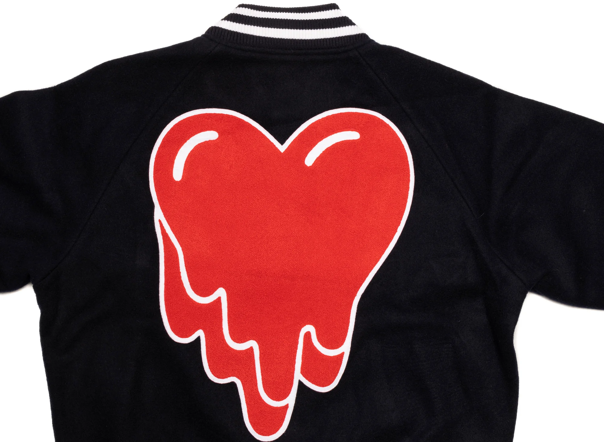 Emotionally Unavailable Melting Heart Varsity Jacket - Image 2