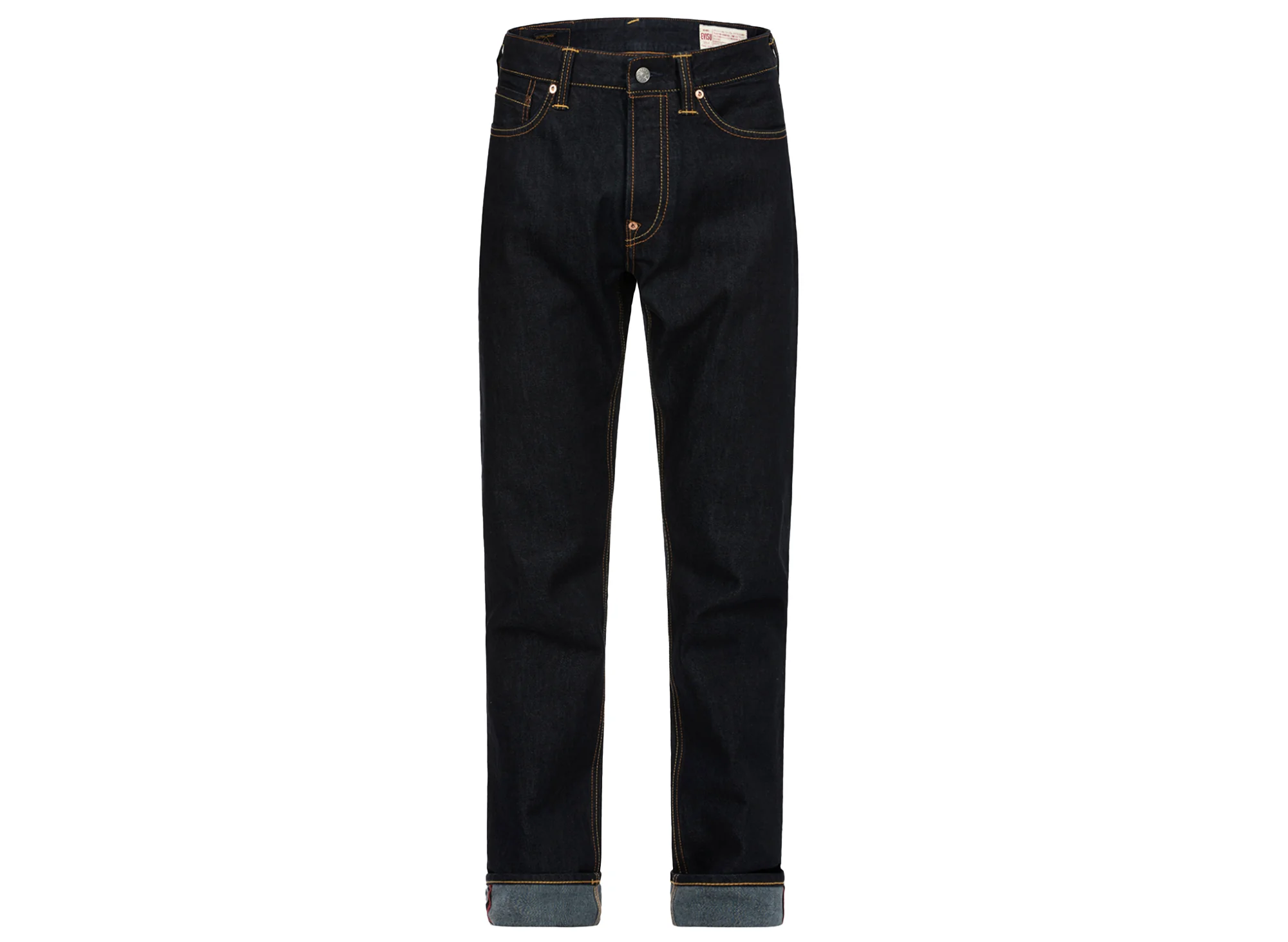 Evisu Brushstroke Seagull Print Carrot Fit Selvedge Denim Jeans