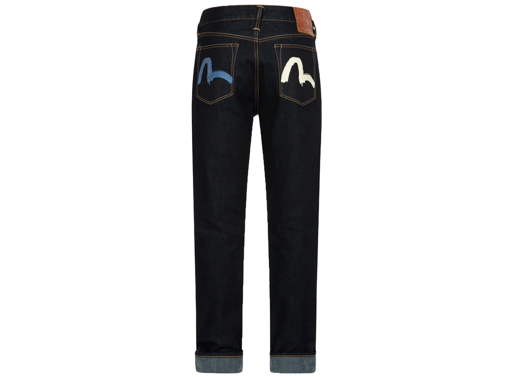 Evisu Brushstroke Seagull Print Carrot Fit Selvedge Denim Jeans - Image 2
