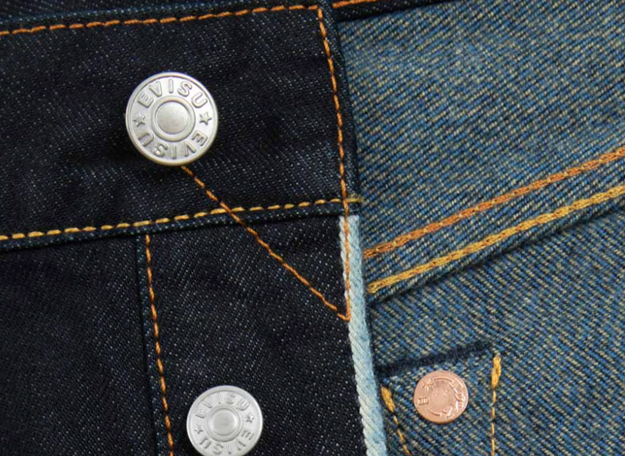 Evisu Brushstroke Seagull Print Carrot Fit Selvedge Denim Jeans - Image 3