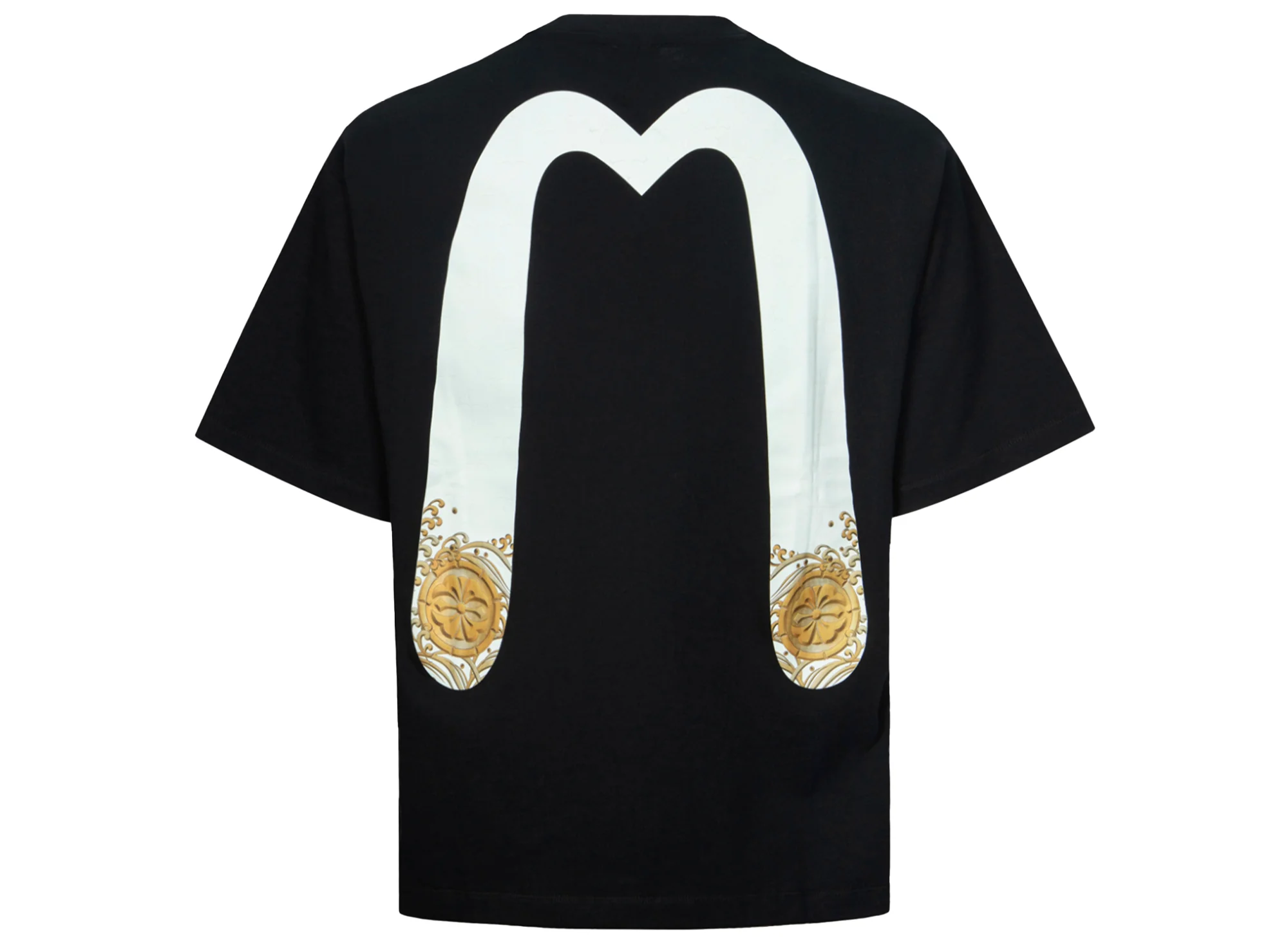 Evisu Daicock and Gold Kamon Print Relax Fit T-Shirt in Black - Image 2