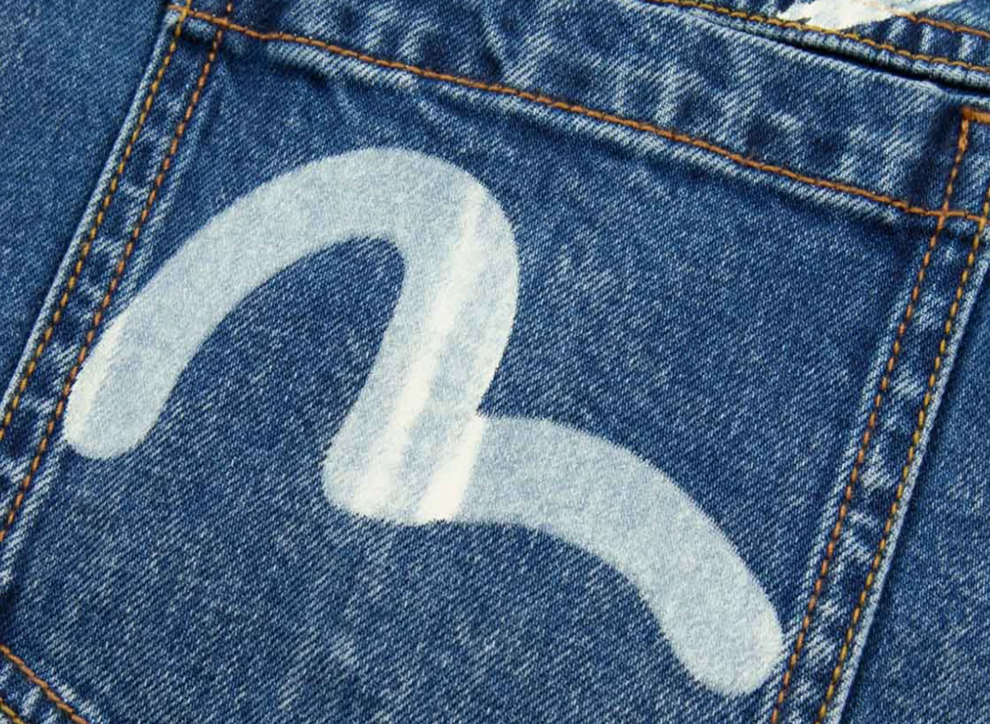 Evisu Graffiti Print Loose Fit Hooded Denim Jacket - Image 3
