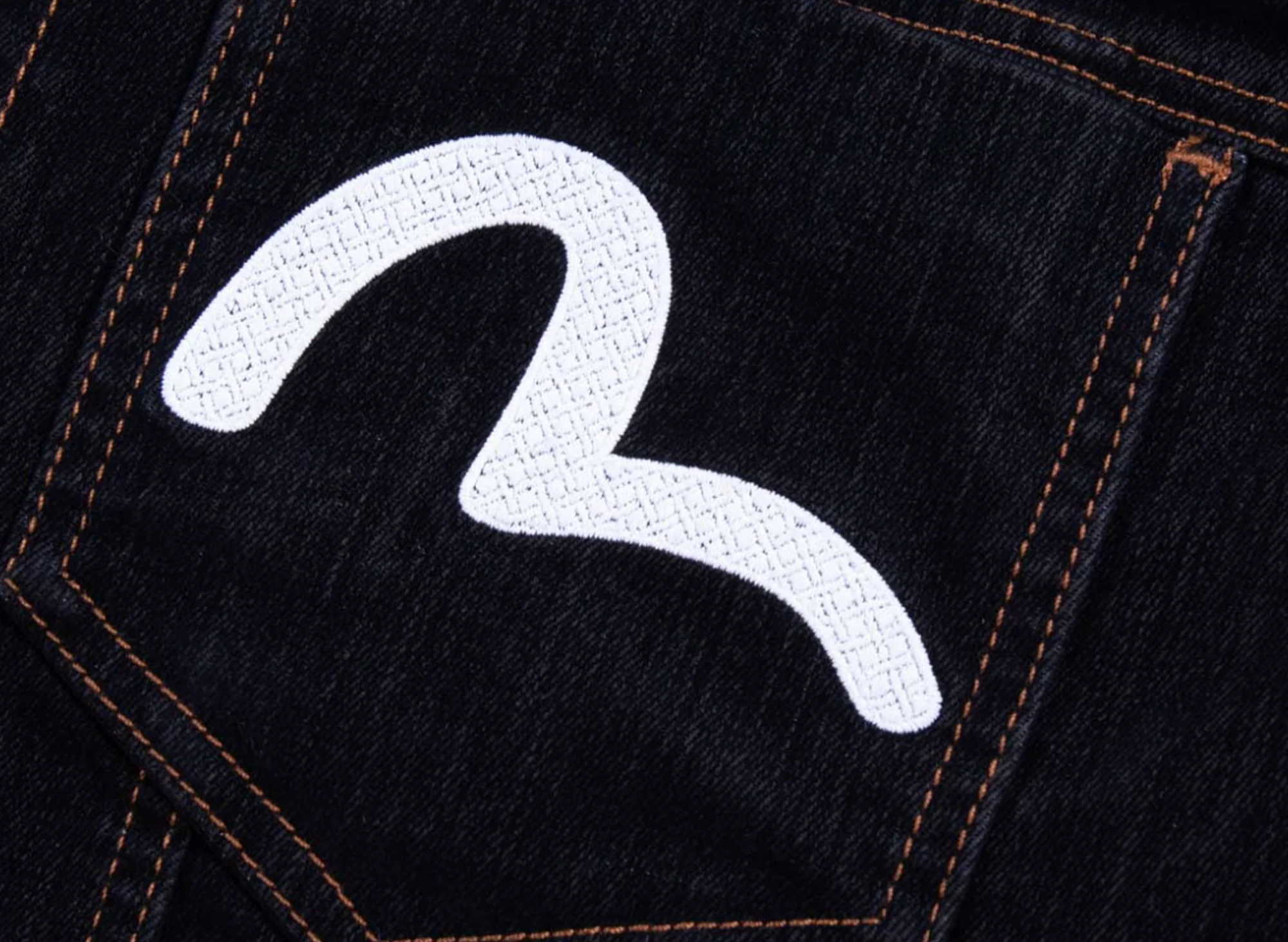Evisu Kamon & Seagull Embroidery Regular Fit Denim Jacket - Image 3