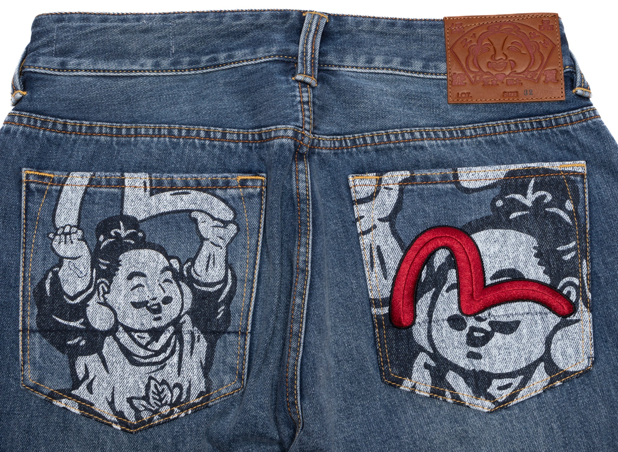 Evisu Printed Pocket w/ Seagull Embroidery Jeans - Image 2