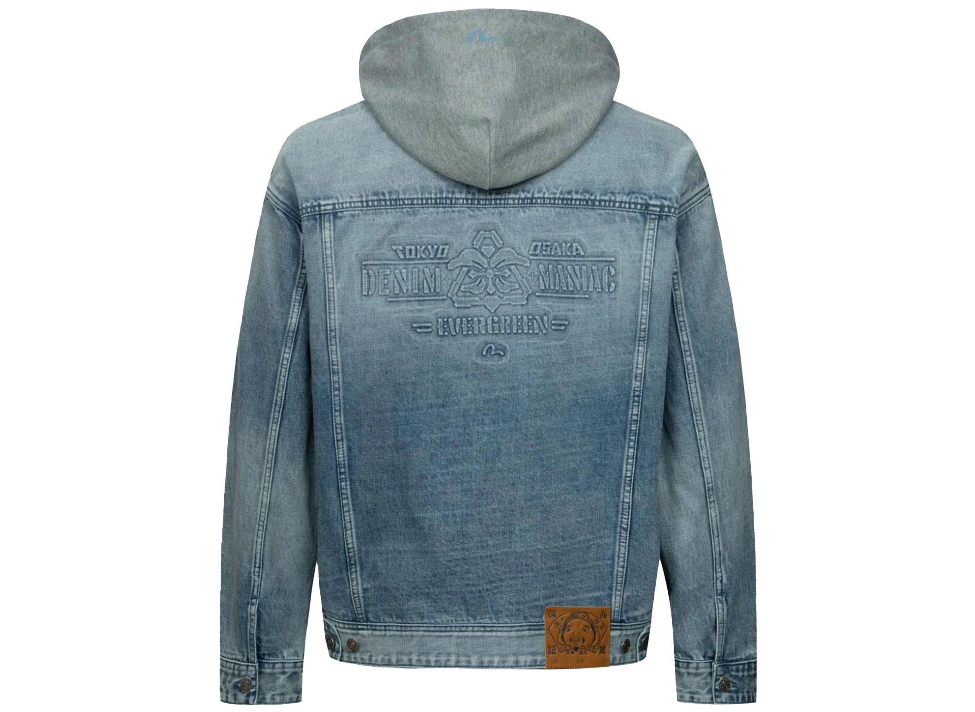 Evisu Seagull and Logo Embossed Print Loose Fit Denim Jacket - Image 2