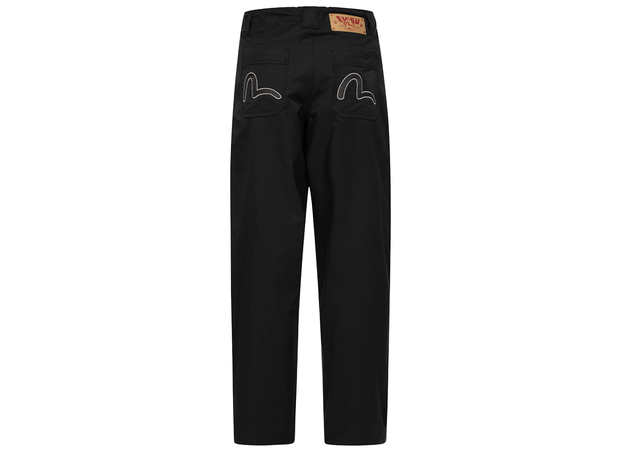 Evisu Seagull Embroidered Baggy Pants in Black - Image 2