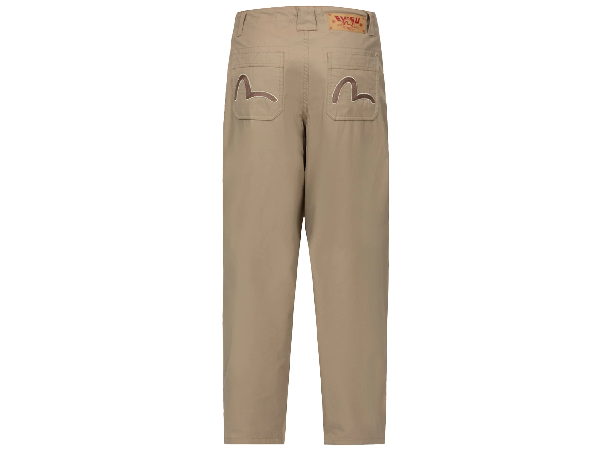 Evisu Seagull Embroidered Baggy Pants in Beige - Image 2