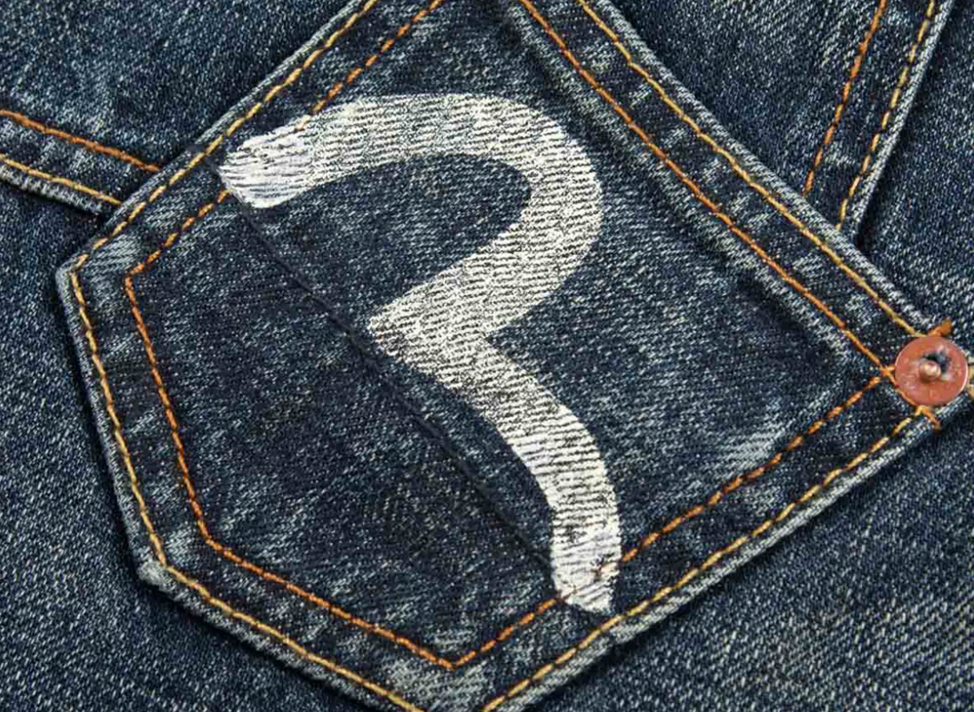 Evisu Seagull Print Carrot Fit Deconstructed Selvedge Denim Jeans - Image 3