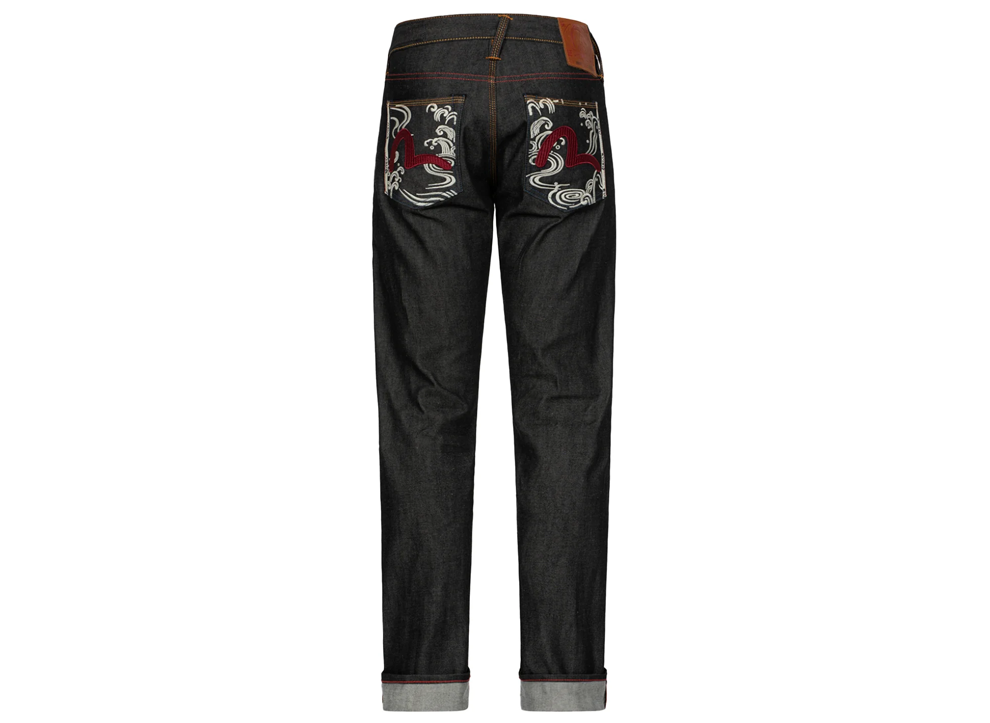 Evisu Seagull Textured Embroidery Slim Fit Jeans - Image 2