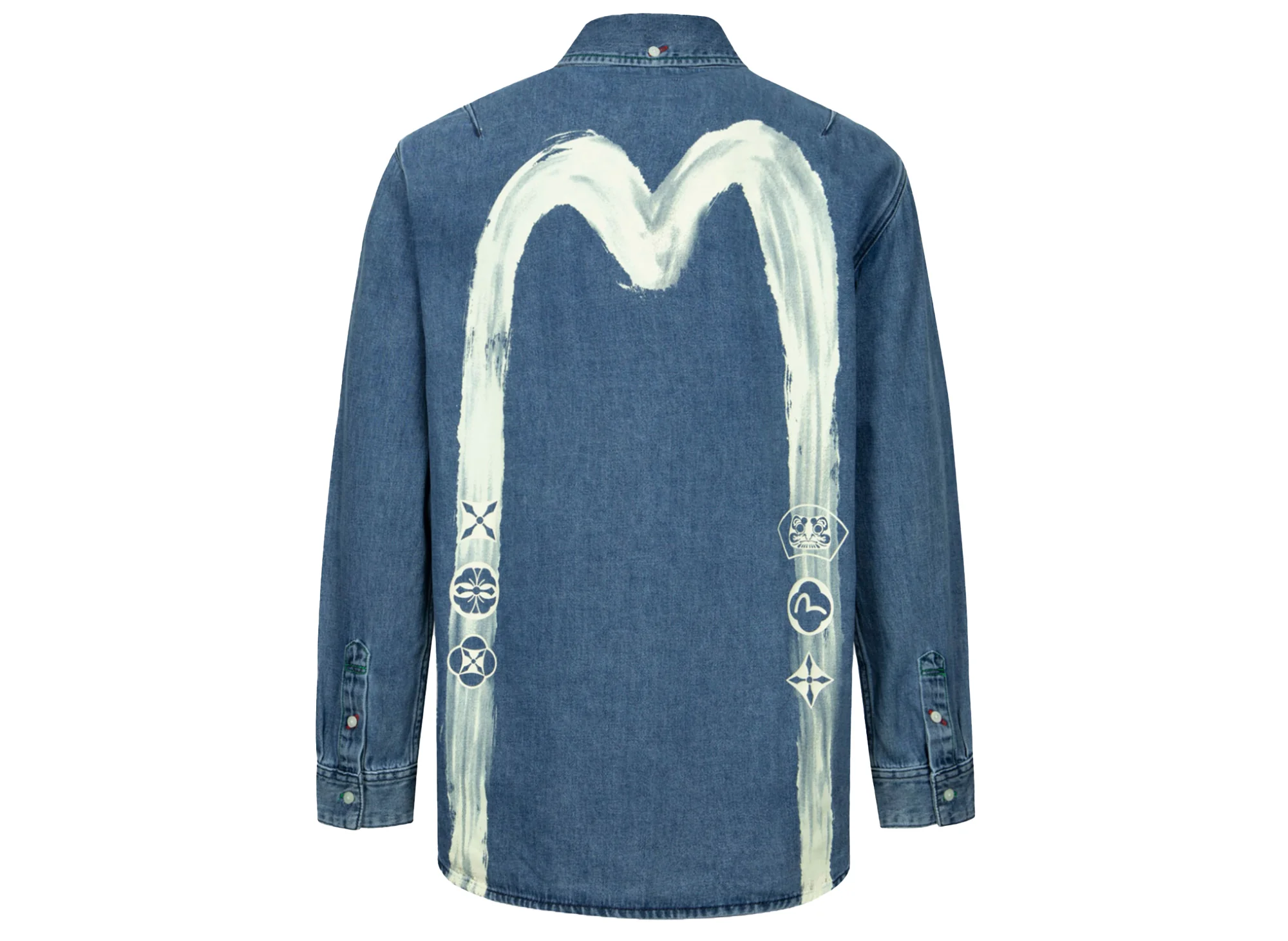 Evisu Calligraphy Daicock Relax Fit Denim Shirt - Image 2