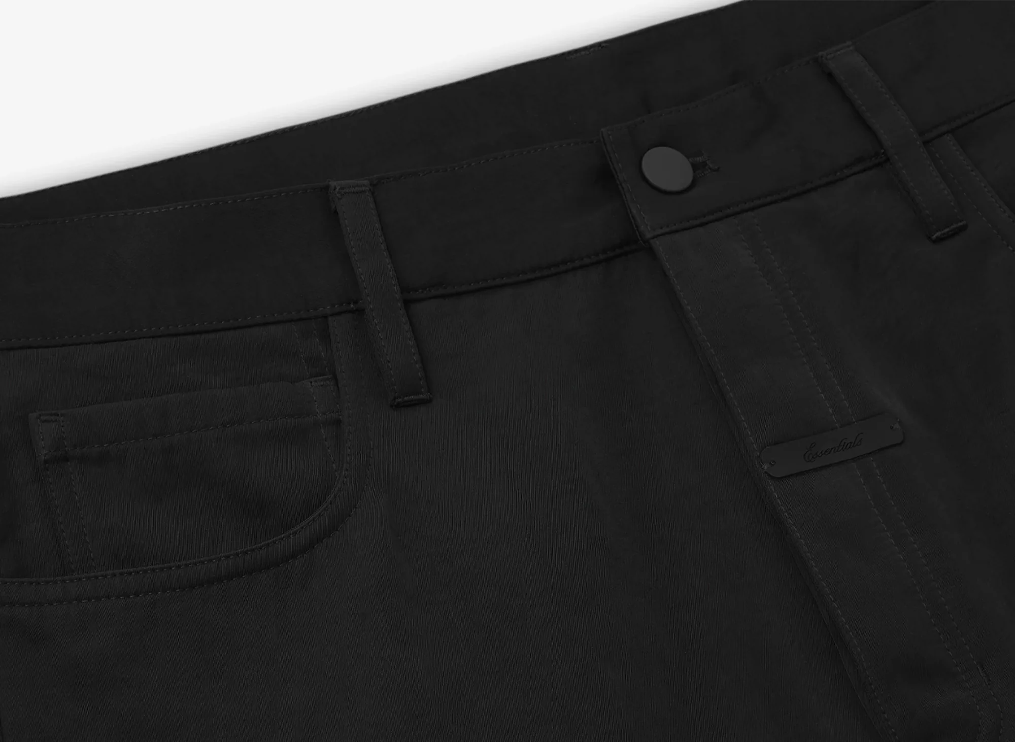 Fear of God Essentials Textured Nylon 5 Pocket Pant 'Vintage Black' - Image 3