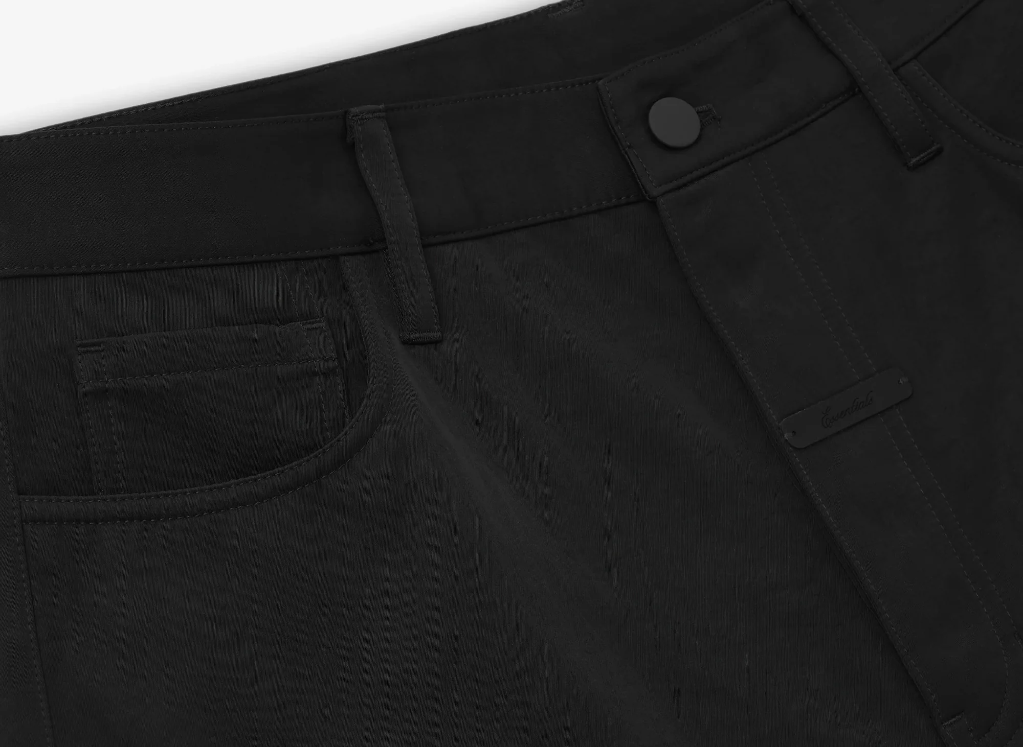 Fear of God Essentials Textured Nylon 5 Pocket Short 'Vintage Black' - Image 3