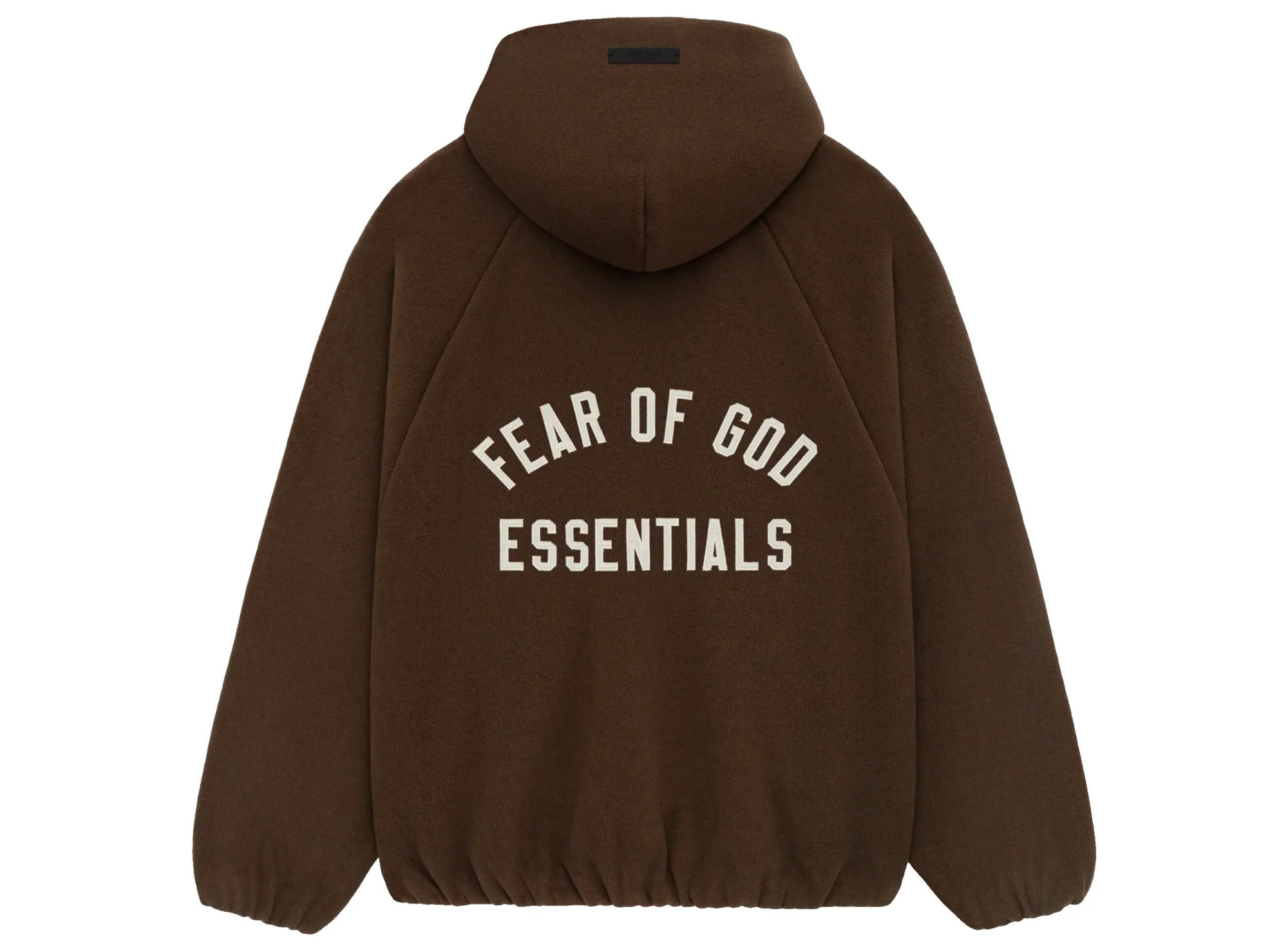Fear of God Essentials Brushed Hooded Bomber in Brown - Image 2