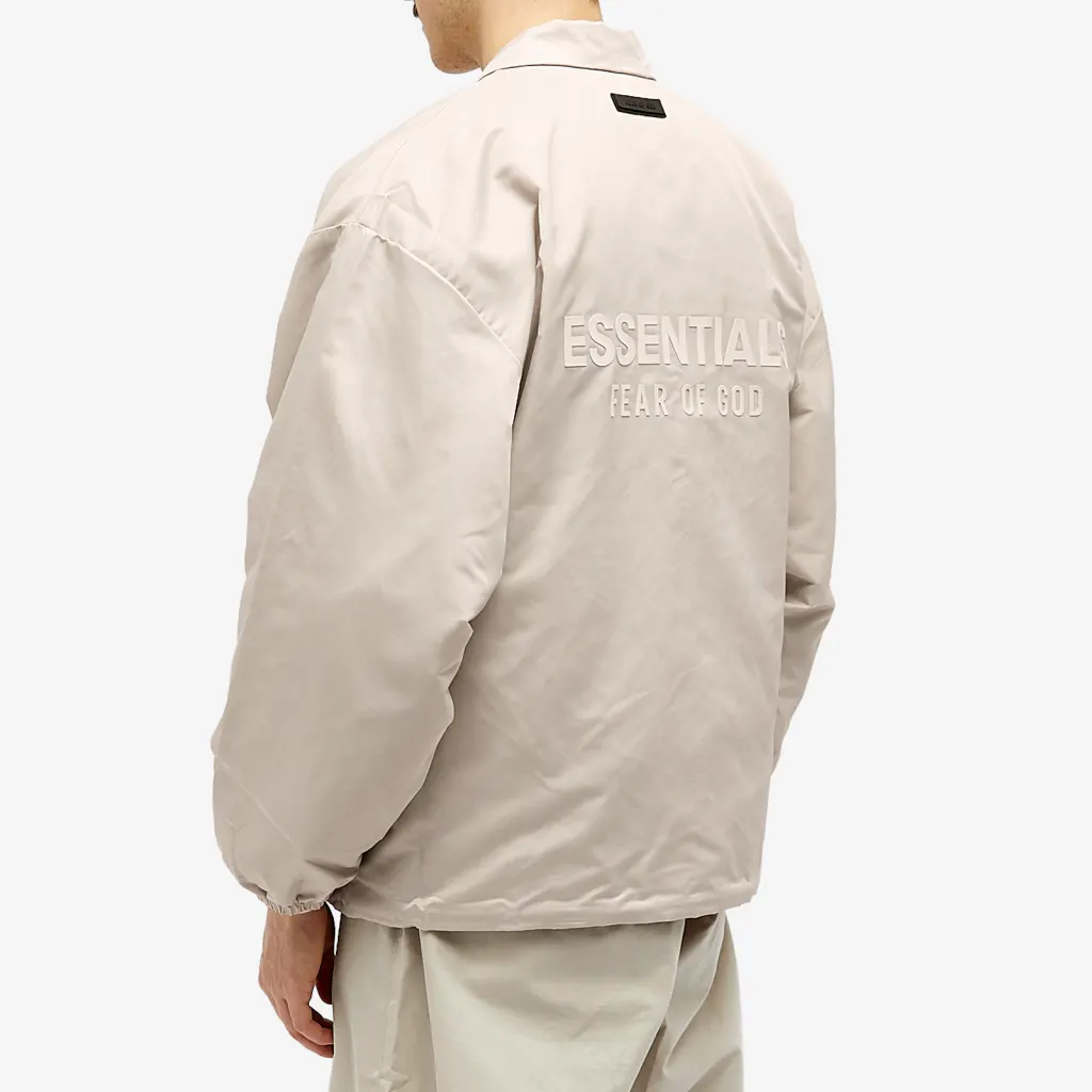 Fear of God Essentials Coaches Jacket in Silver Cloud - Image 3