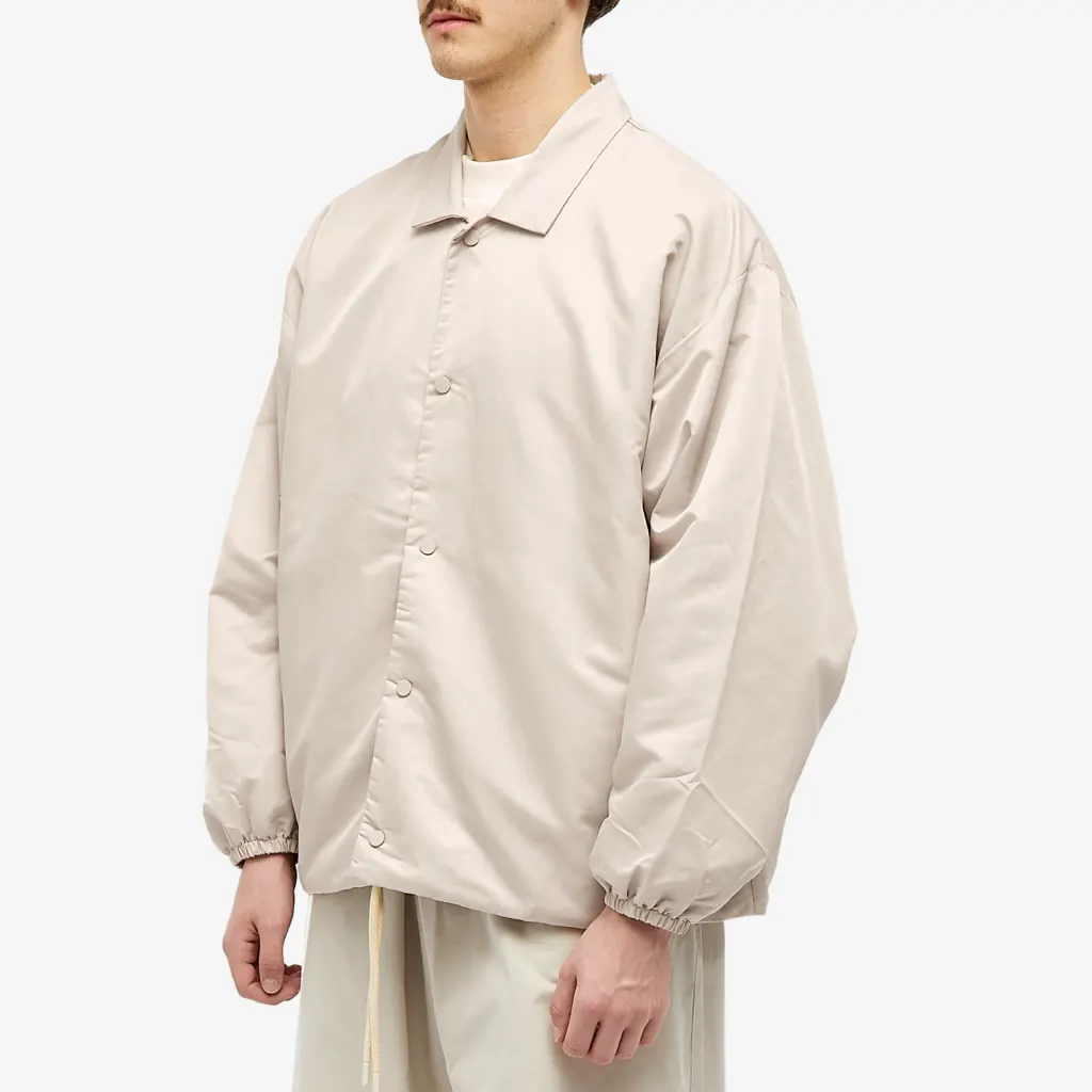 Fear of God Essentials Coaches Jacket in Silver Cloud - Image 4