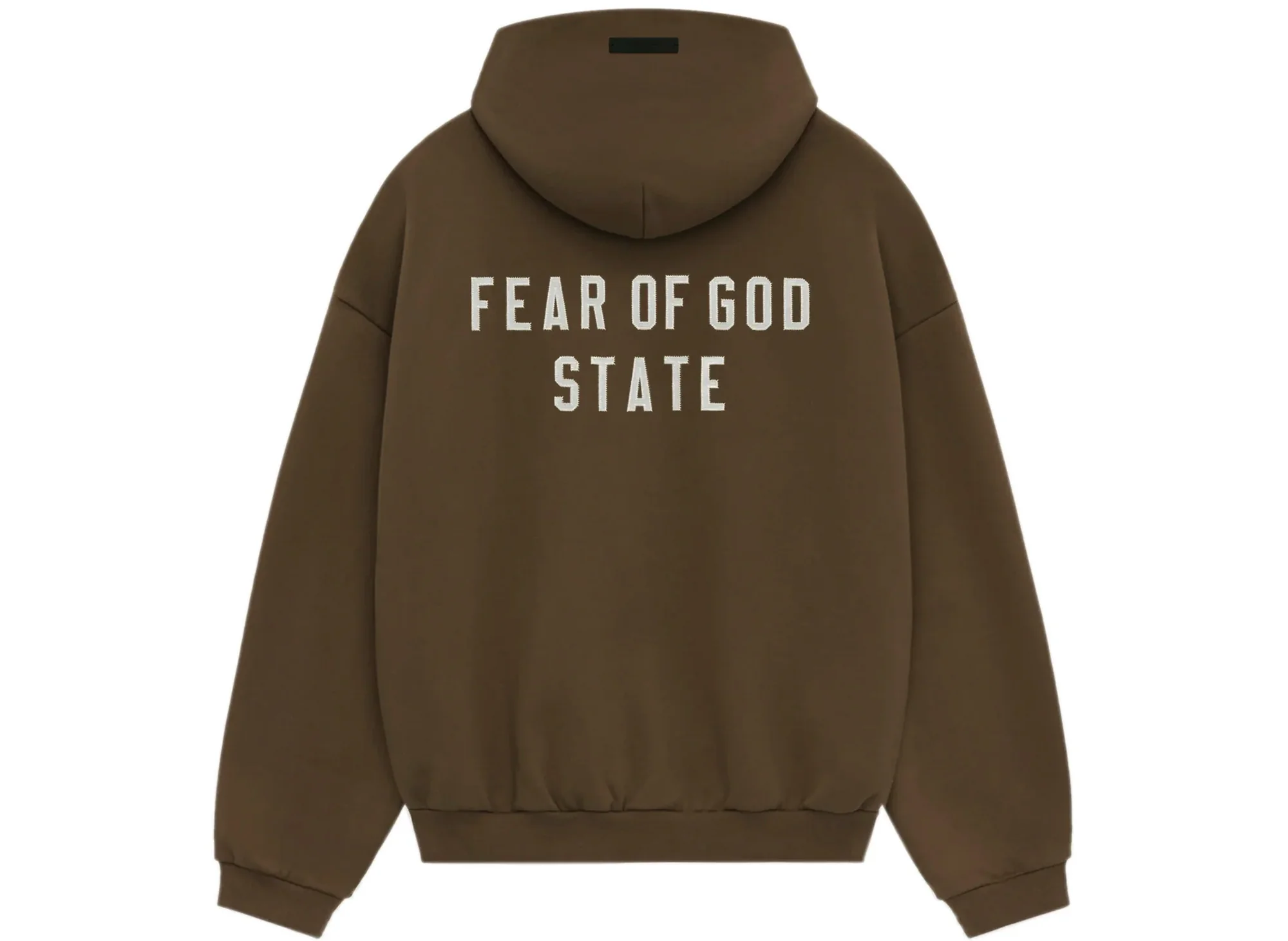 Fear of God Essentials Heavy Fleece Full Zip Hoodie in Brown - Image 2