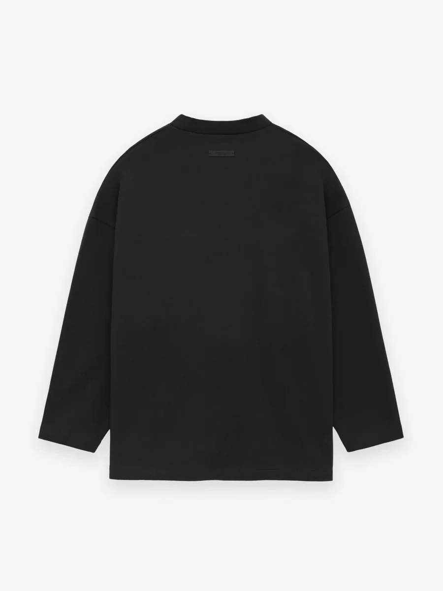 Fear of God Essentials Heavy Fleece Hockey Jersey in Black - Image 2
