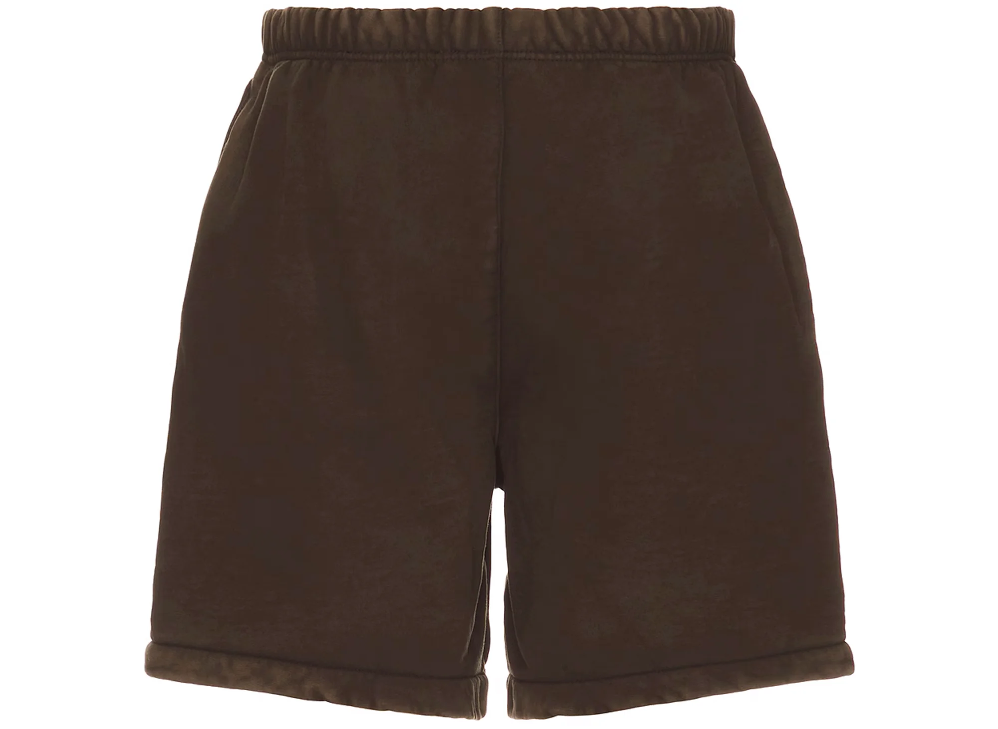 Fear of God Essentials Heavy Fleece Soccer Shorts in Brown - Image 2