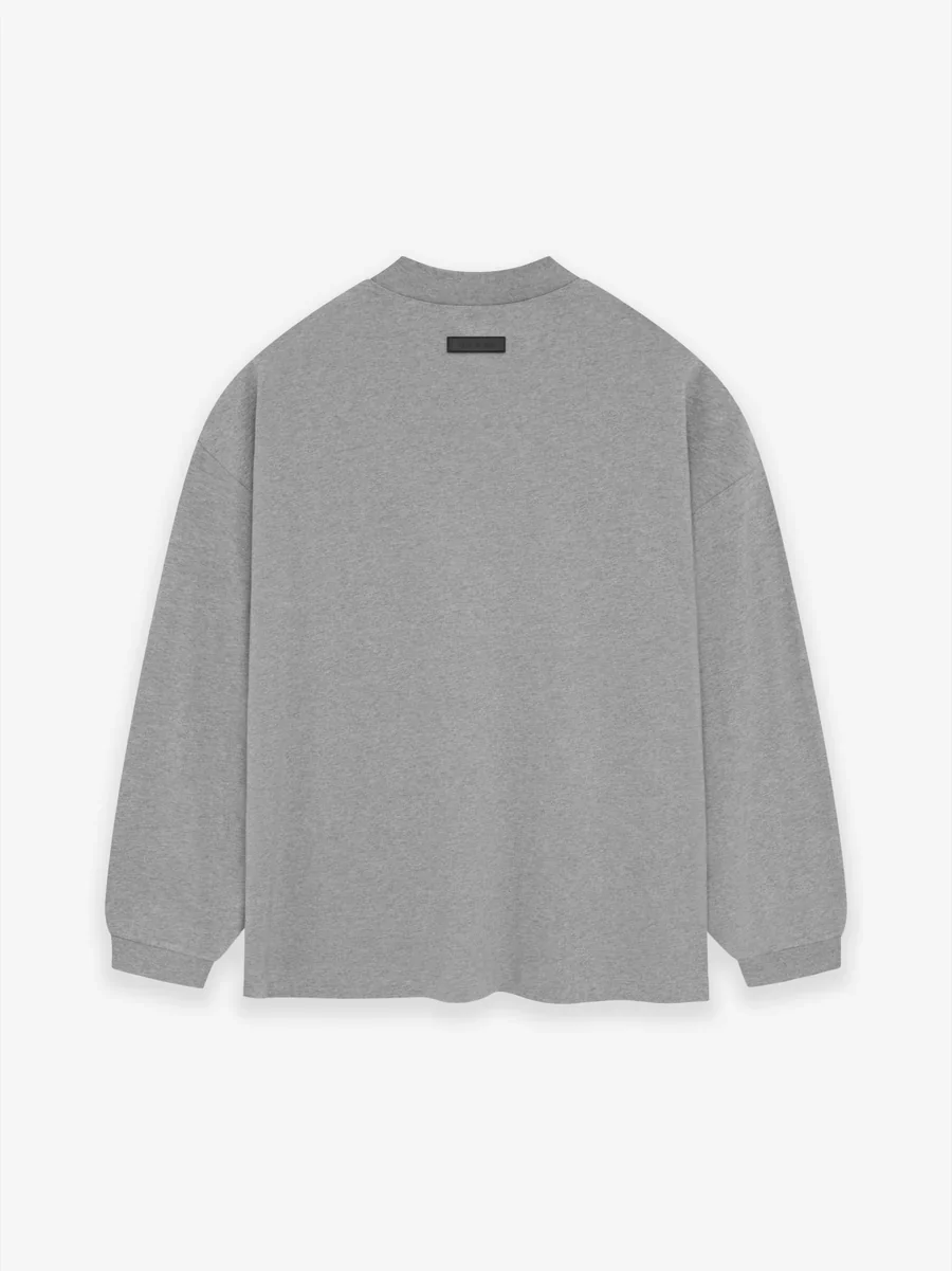 Fear of God Essentials L/S Tee in Dark Heather Oatmeal - Image 2