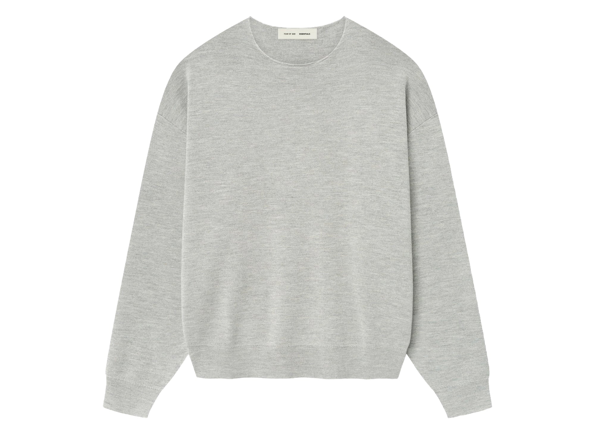 Fear of God Essentials Merino Long Sleeve Crewneck Sweater 'Concrete Heather'