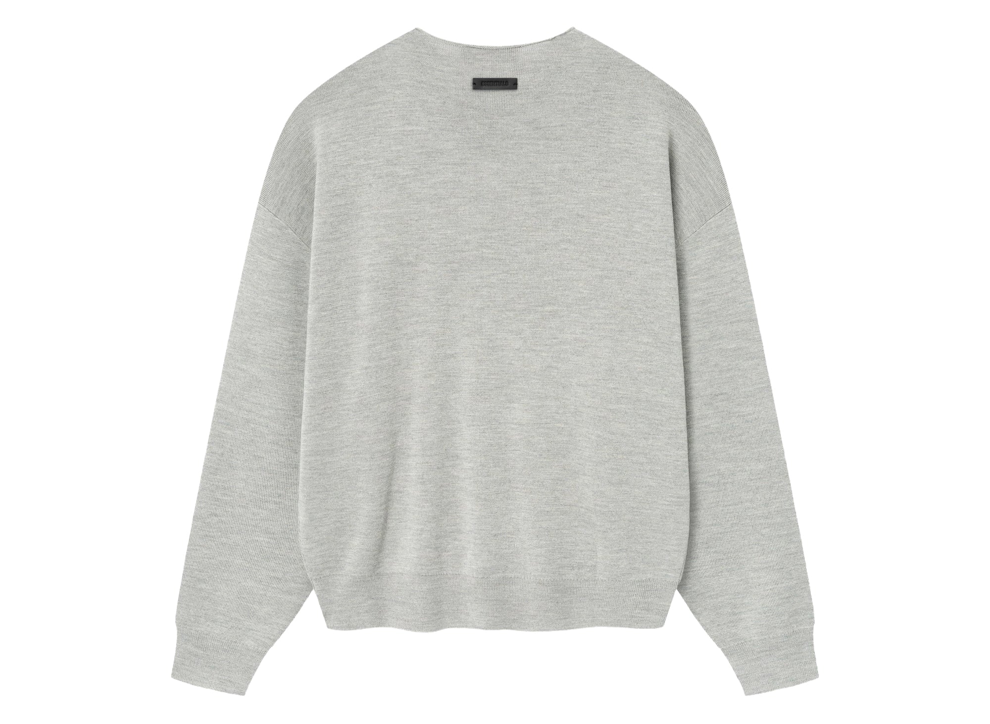 Fear of God Essentials Merino Long Sleeve Crewneck Sweater 'Concrete Heather' - Image 2