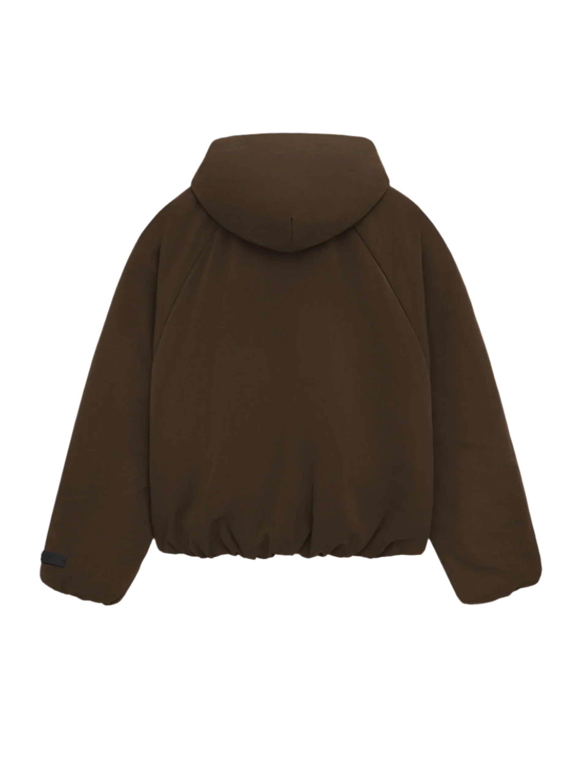 Fear of God Essentials Military Nylon Hooded Bomber in Brown - Image 2