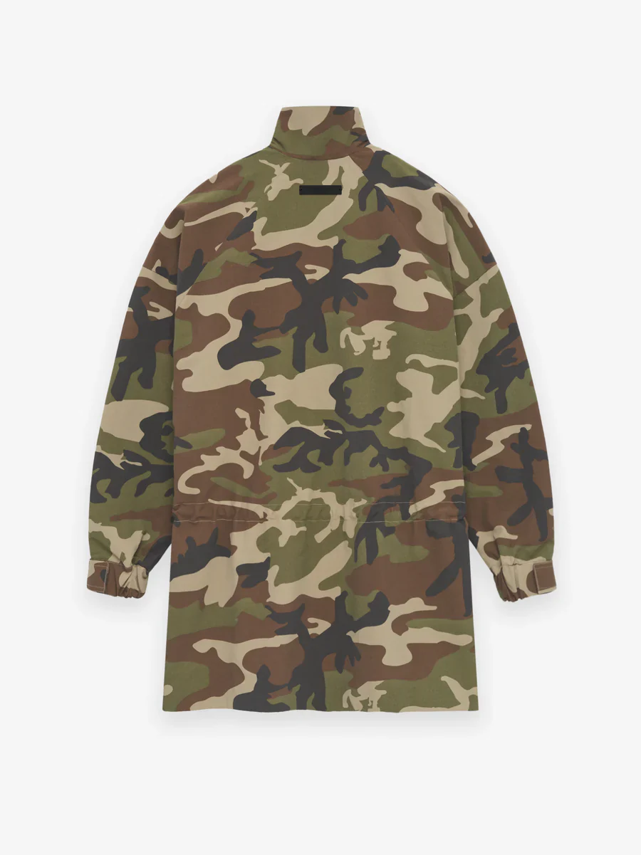 Fear of God Essentials Military Nylon Mockneck Anorak in Woodland Camo - Image 2