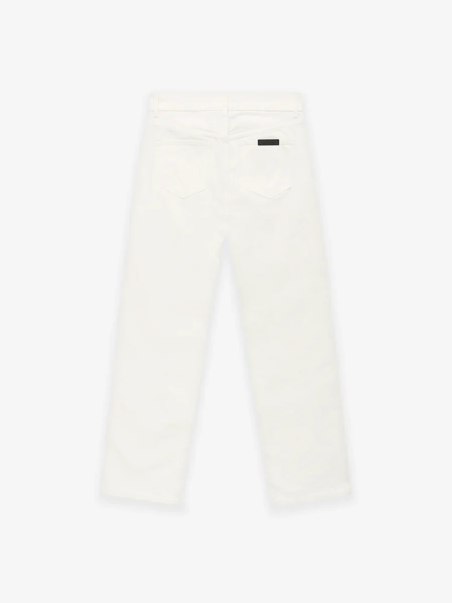 Fear of God Essentials Relaxed 5 Pocket Jeans in Cloud Dancer - Image 5