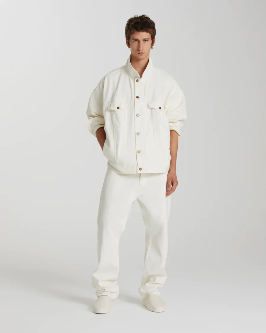 Fear of God Essentials Relaxed 5 Pocket Jeans in Cloud Dancer - Image 7