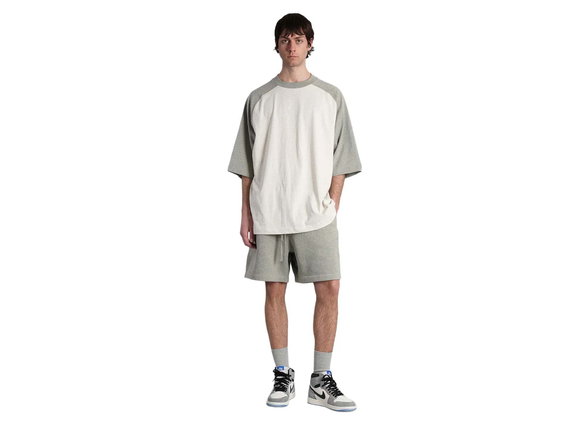 Fear of God Essentials Signature Baseball Tee 'Oatmeal / Concrete Heather'