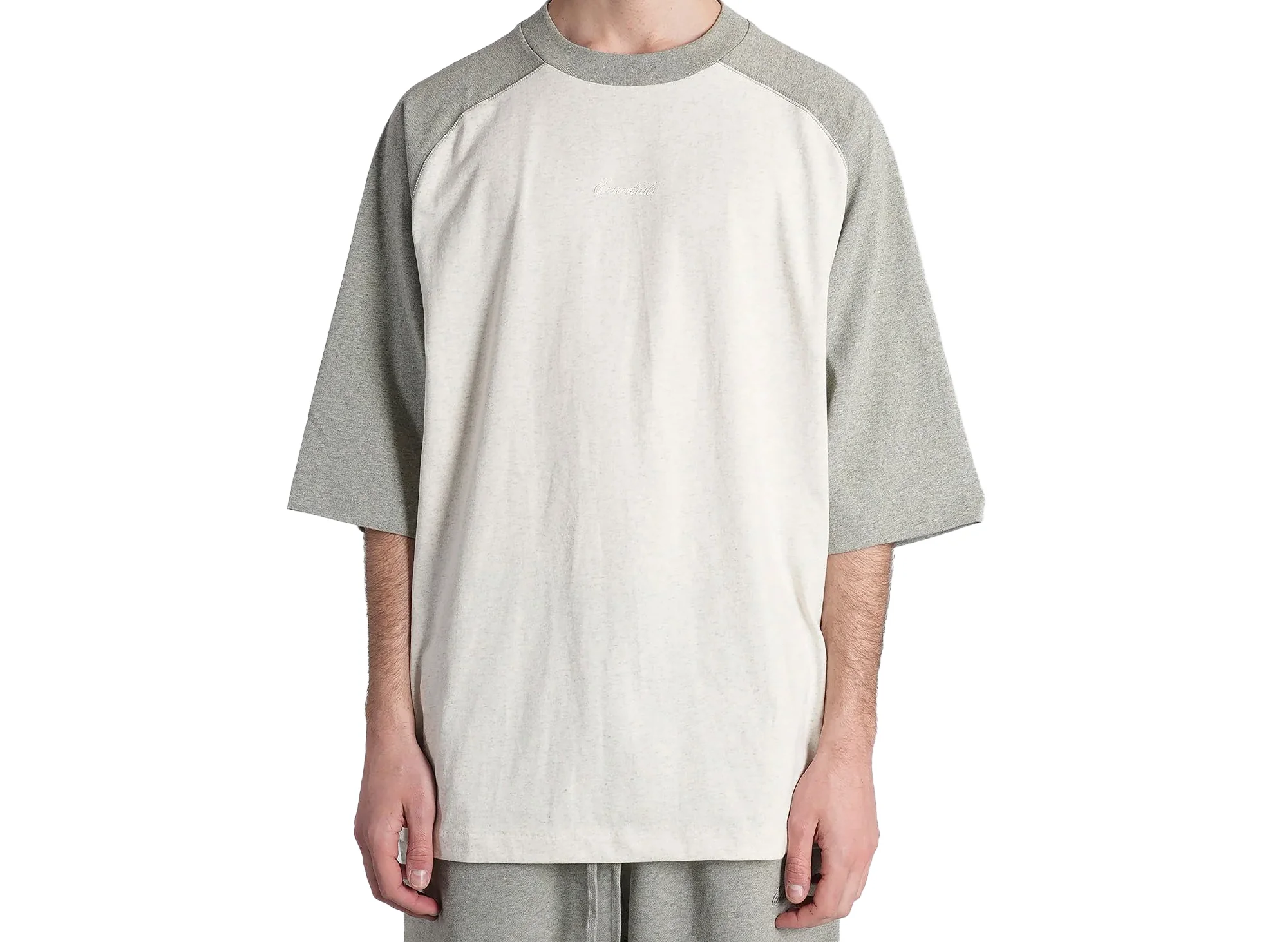 Fear of God Essentials Signature Baseball Tee 'Oatmeal / Concrete Heather' - Image 2
