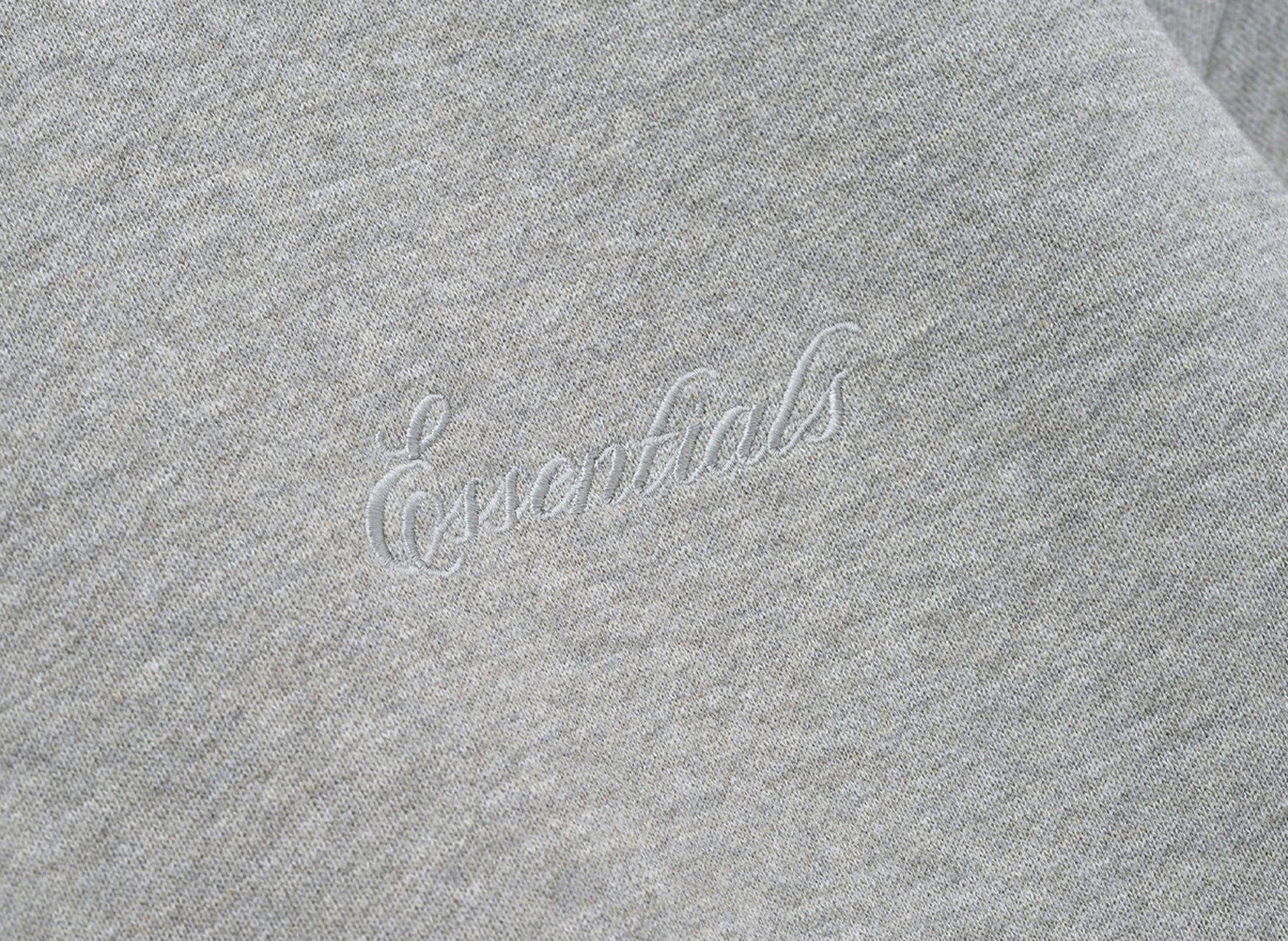 Fear of God Essentials Signature Classic Full Zip Hoodie 'Concrete Heather' - Image 3
