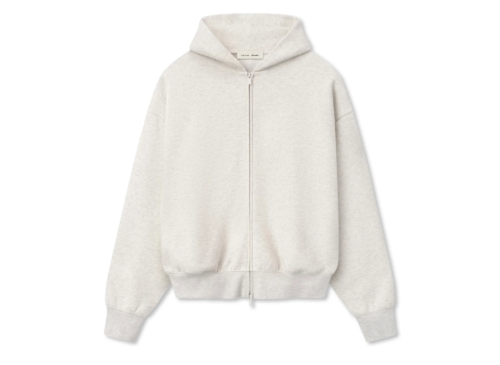 Fear of God Essentials Signature Classic Full Zip Hoodie 'Oatmeal Heather'