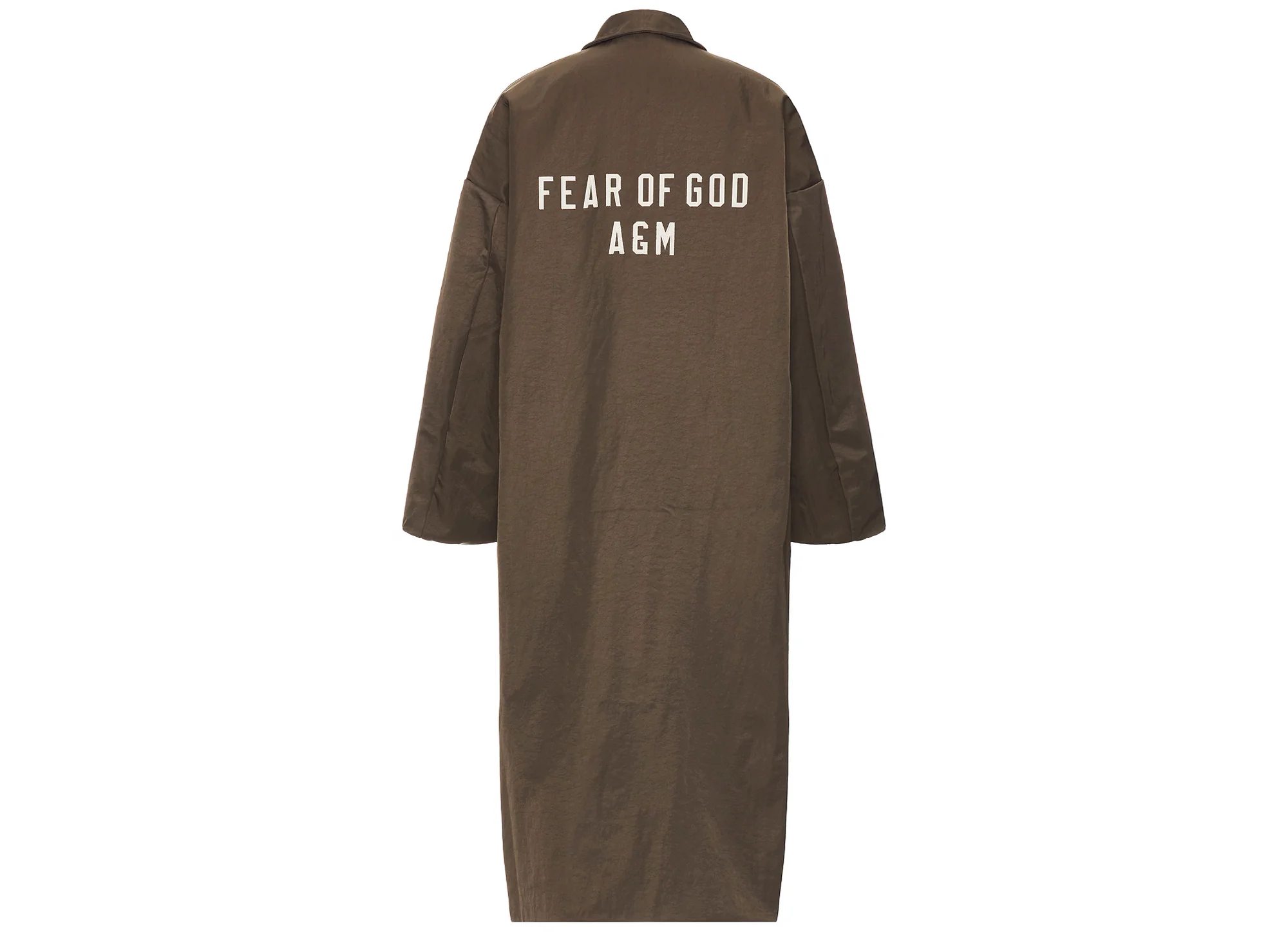 Fear of God Essentials Textured Nylon Trench in Brown - Image 2