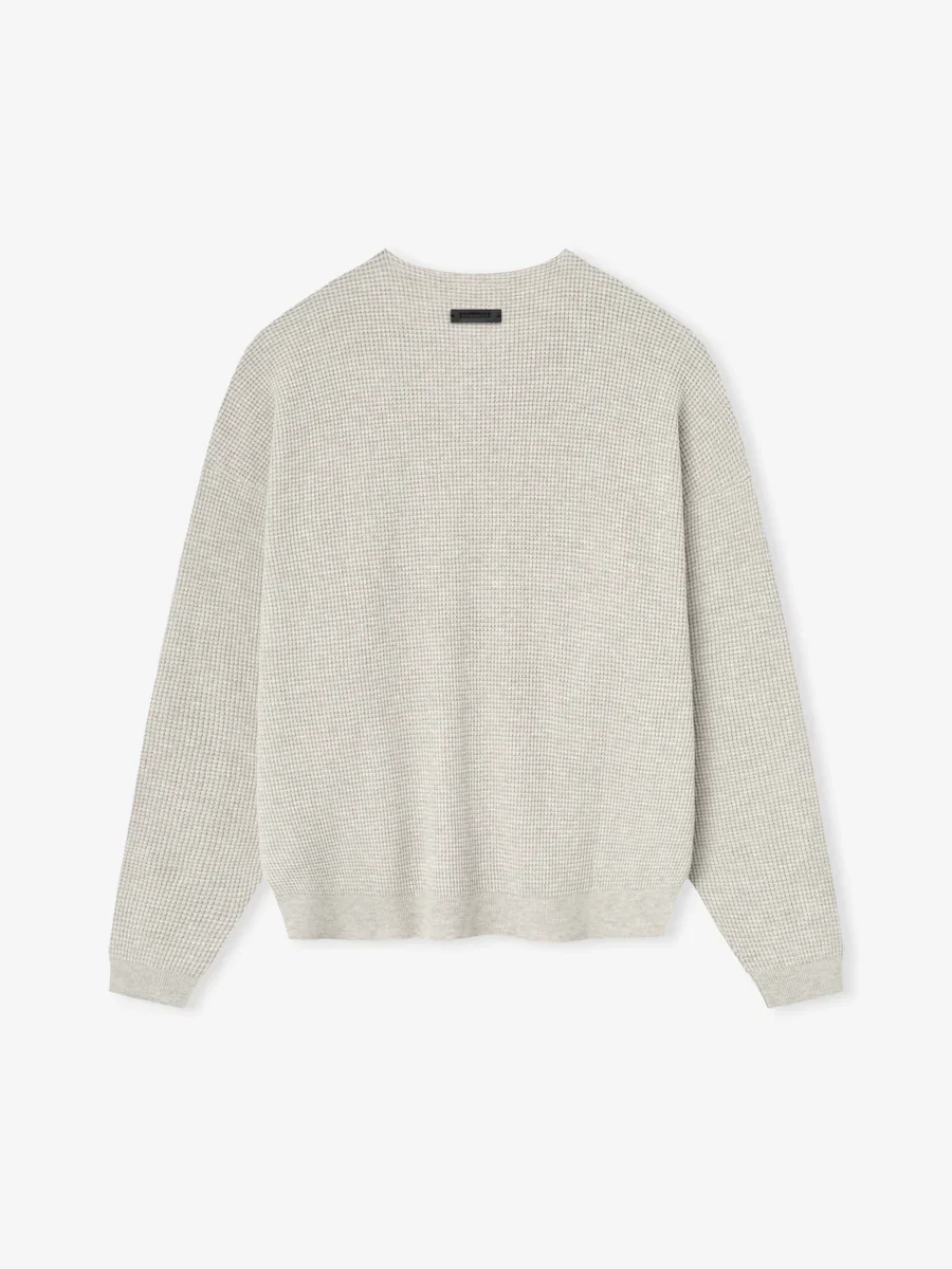 Fear of God Essentials Waffle Long Sleeve Crewneck Sweater - Image 2