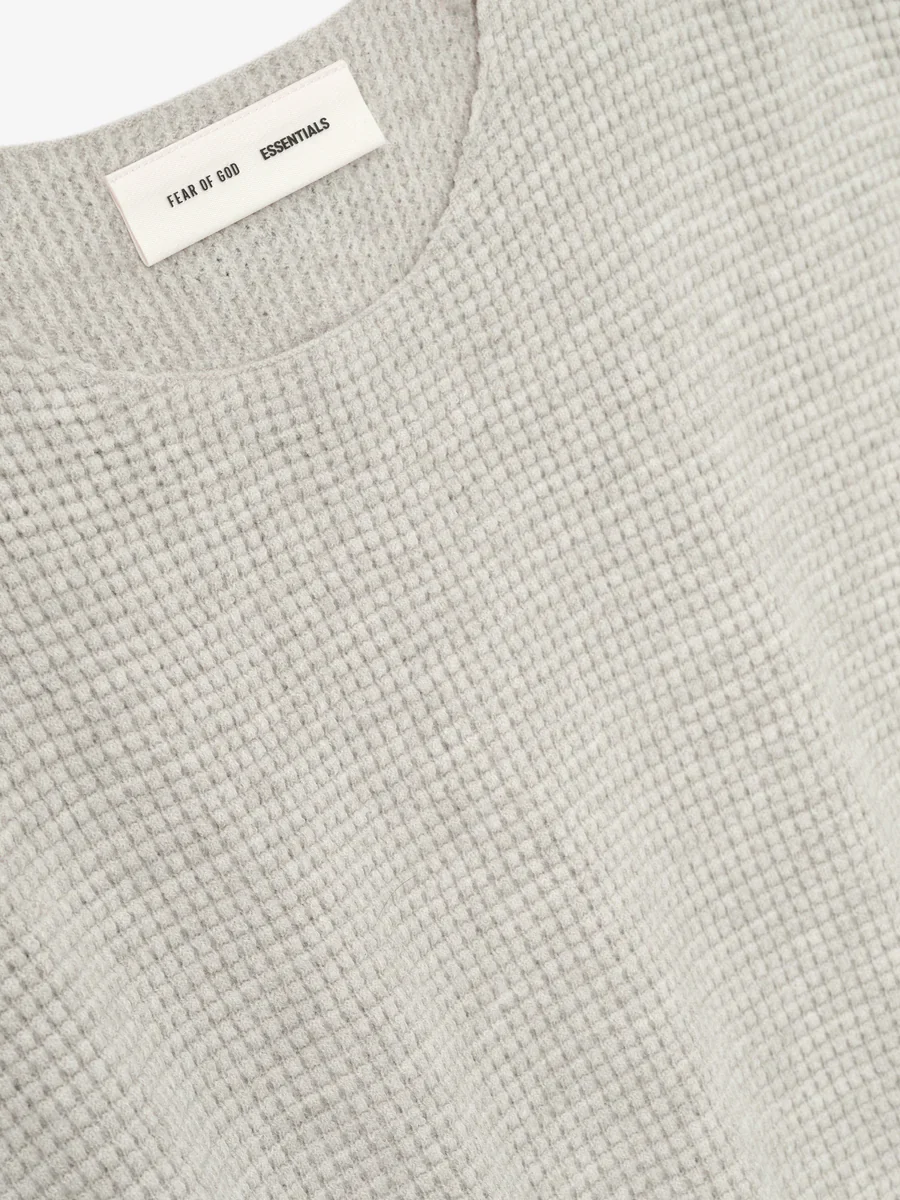 Fear of God Essentials Waffle Long Sleeve Crewneck Sweater - Image 3