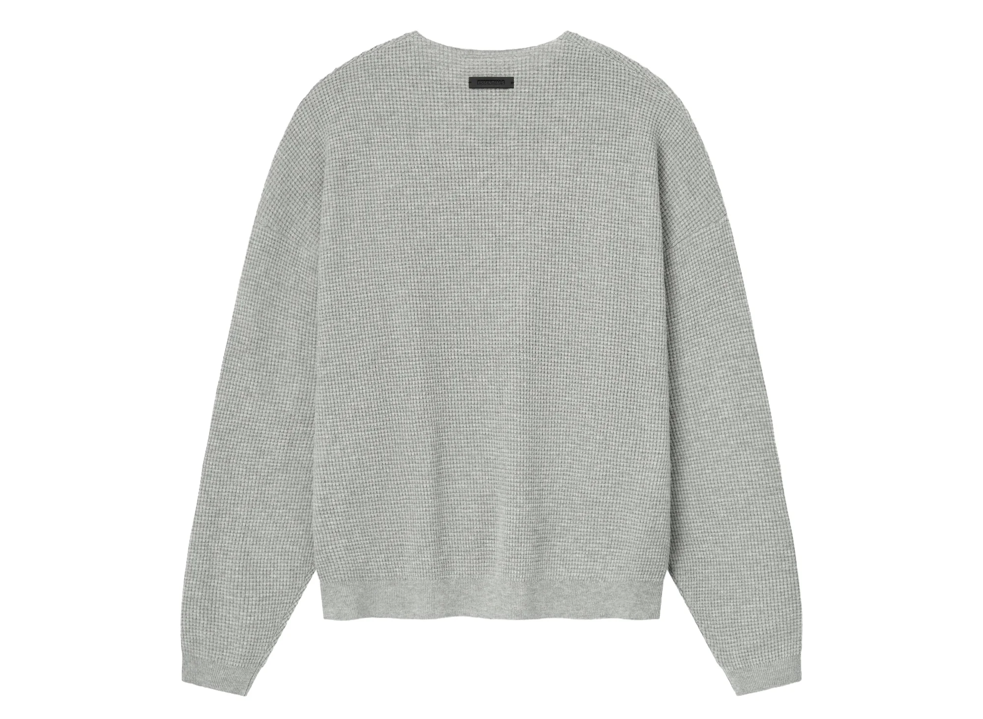 Fear of God Essentials Waffle Long Sleeve Crewneck Sweater 'Concrete Heather' - Image 2
