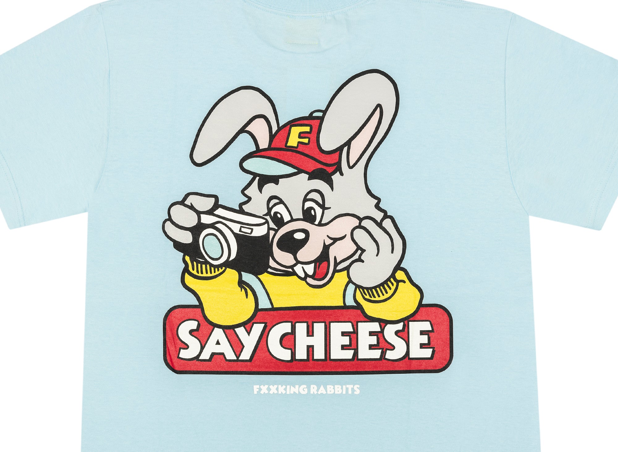 Fucking Rabbits Say Cheese Tee in Light Blue - Image 2
