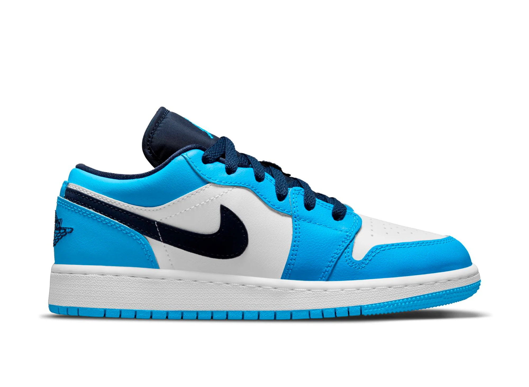 GS Air Jordan 1 Low 'White / Dark Powder Blue'
