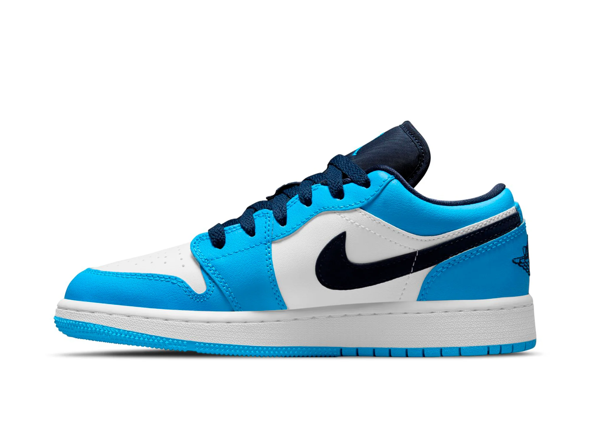 GS Air Jordan 1 Low 'White / Dark Powder Blue' - Image 3
