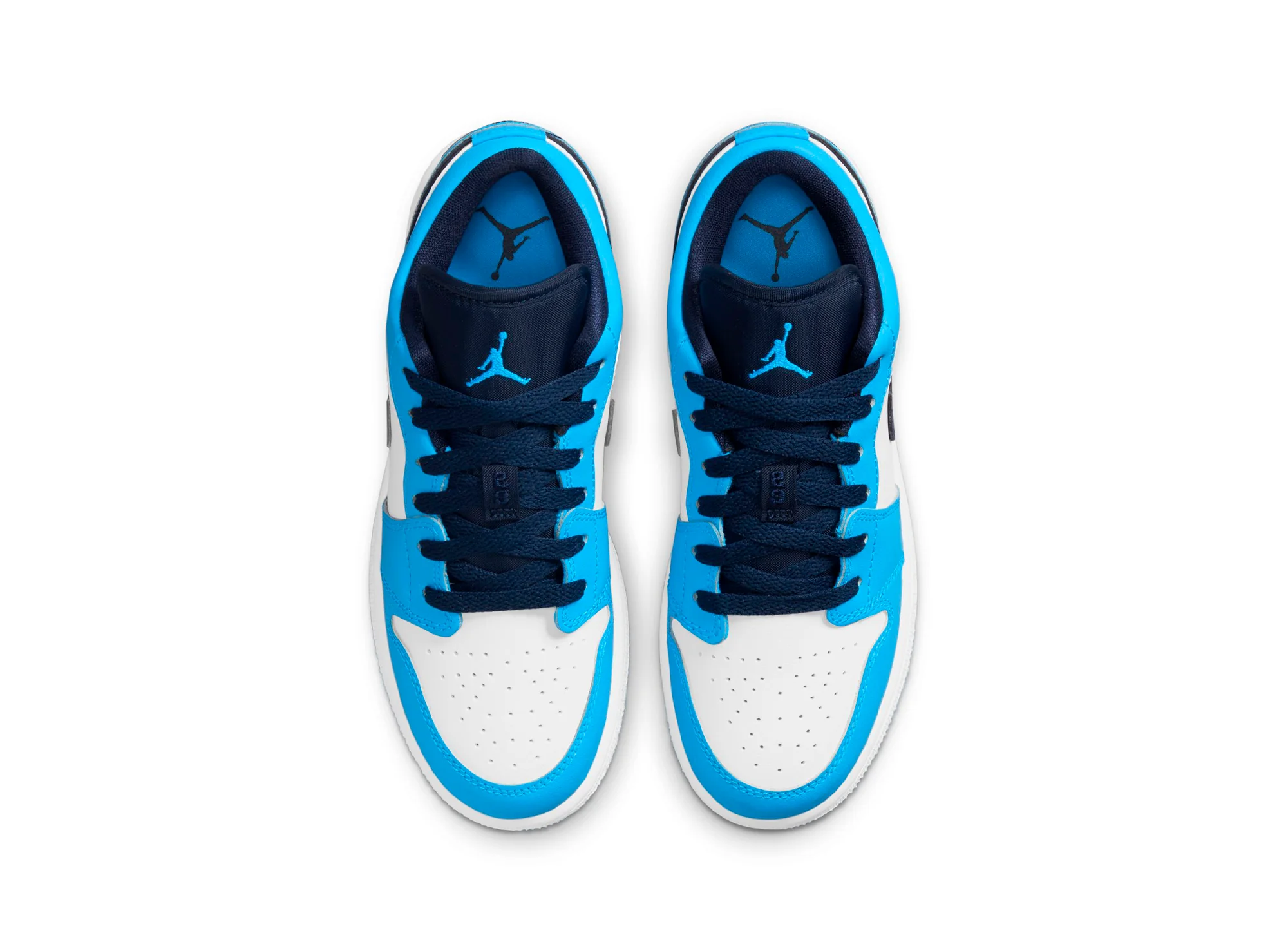GS Air Jordan 1 Low 'White / Dark Powder Blue' - Image 4