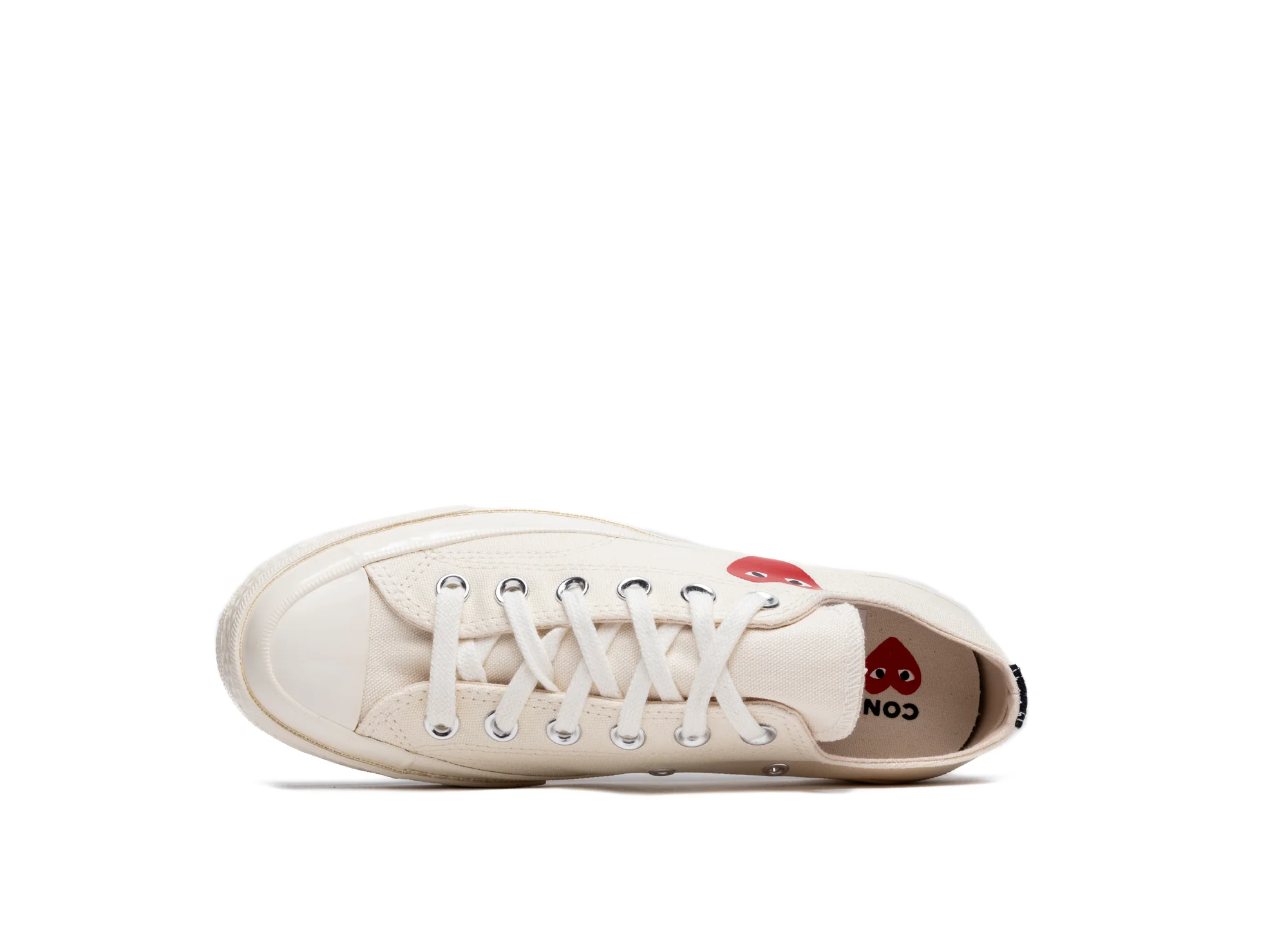 GS Converse Comme des Garçons Play Chuck 70 Low in Cream - Image 4