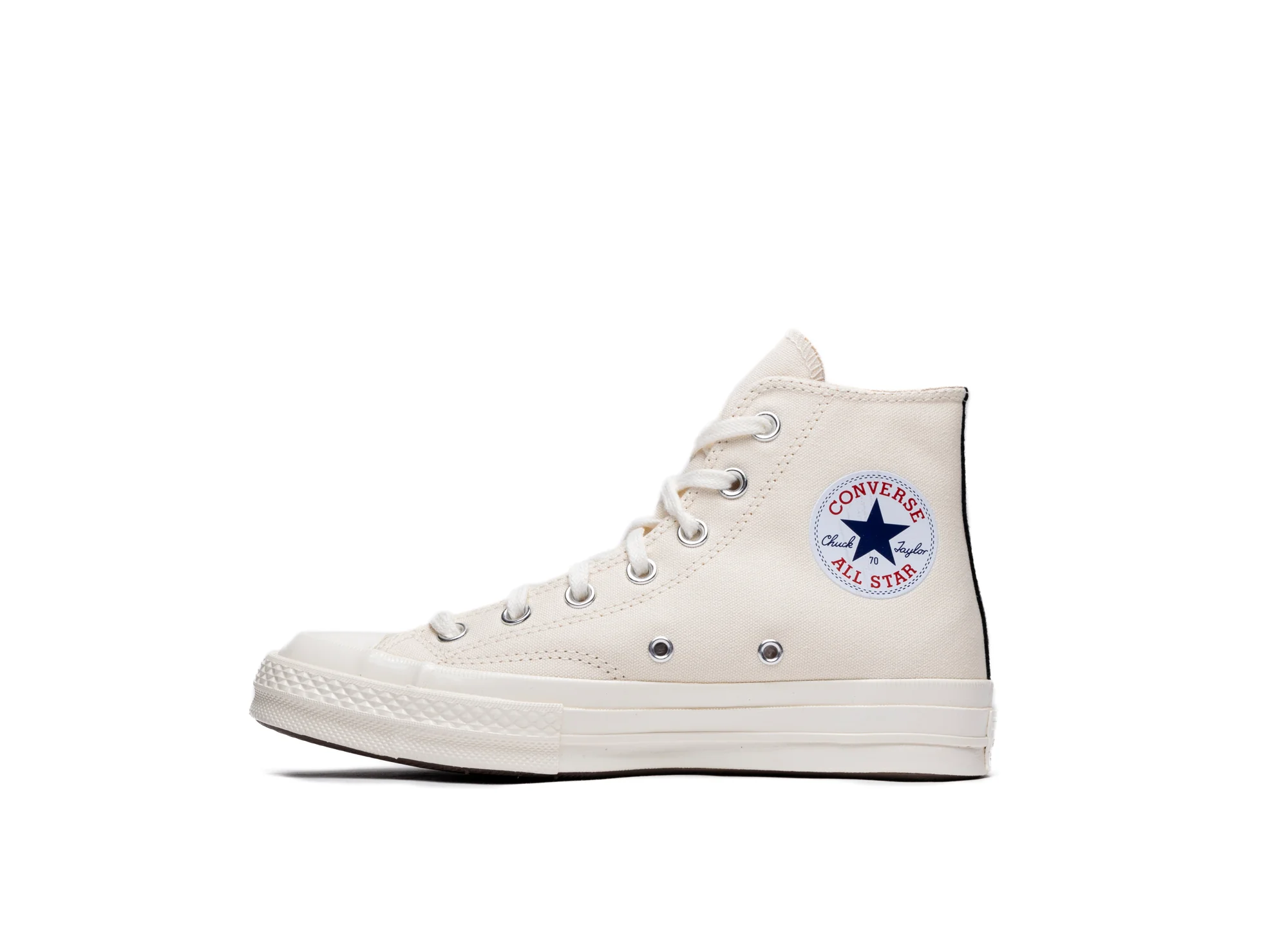 GS Converse Comme des Garçons Play Chuck 70 Hi in Cream - Image 3
