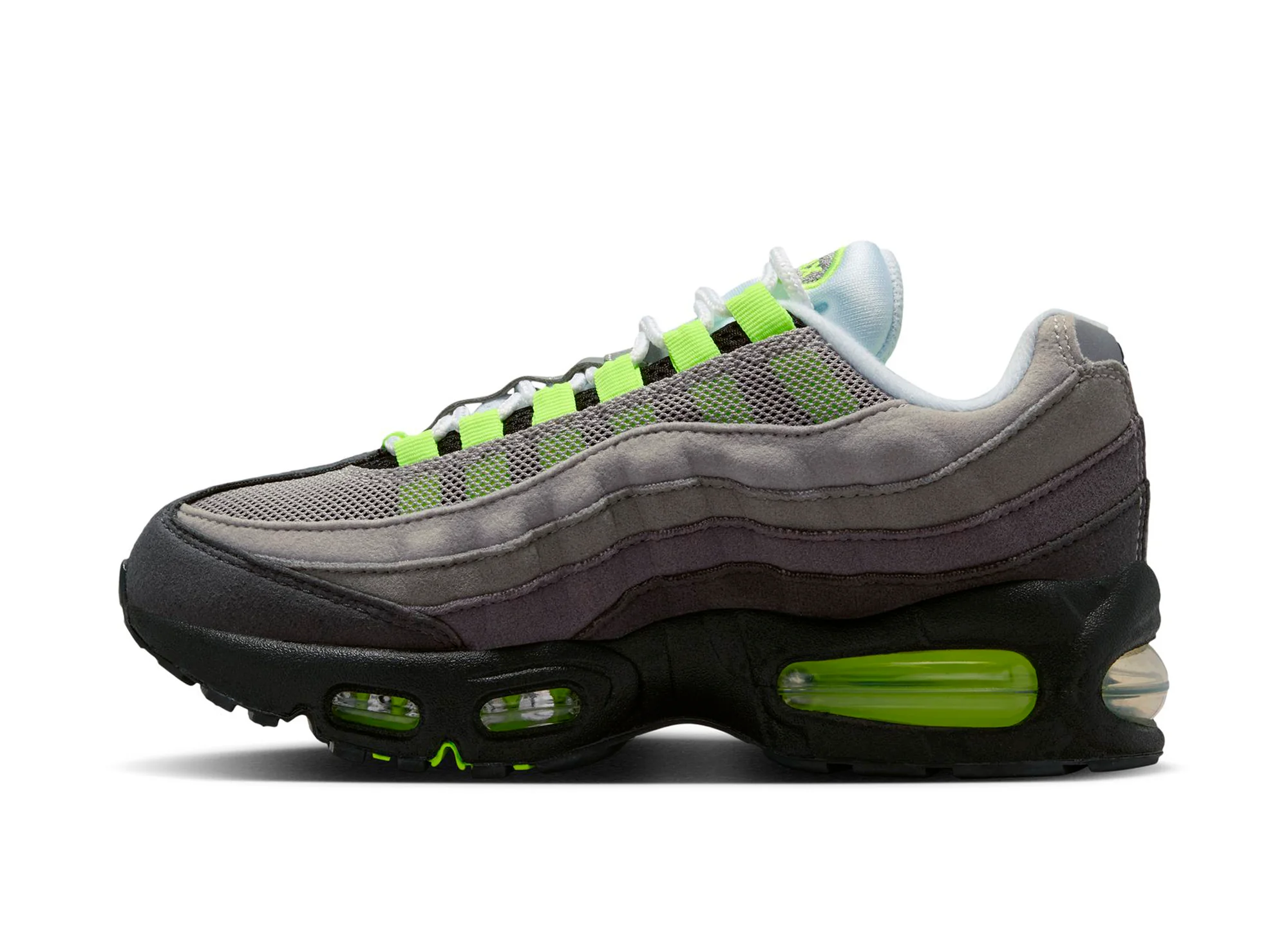 GS Nike Air Max 95 Big Bubble in Black / Neon Yellow - Image 3
