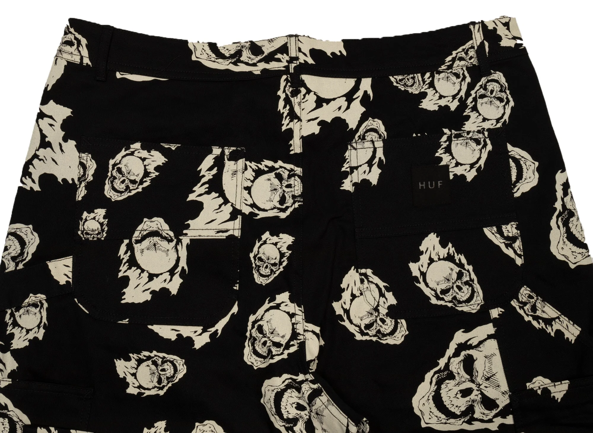 HUF Ghost Rider Painter Pants in Black - Image 2