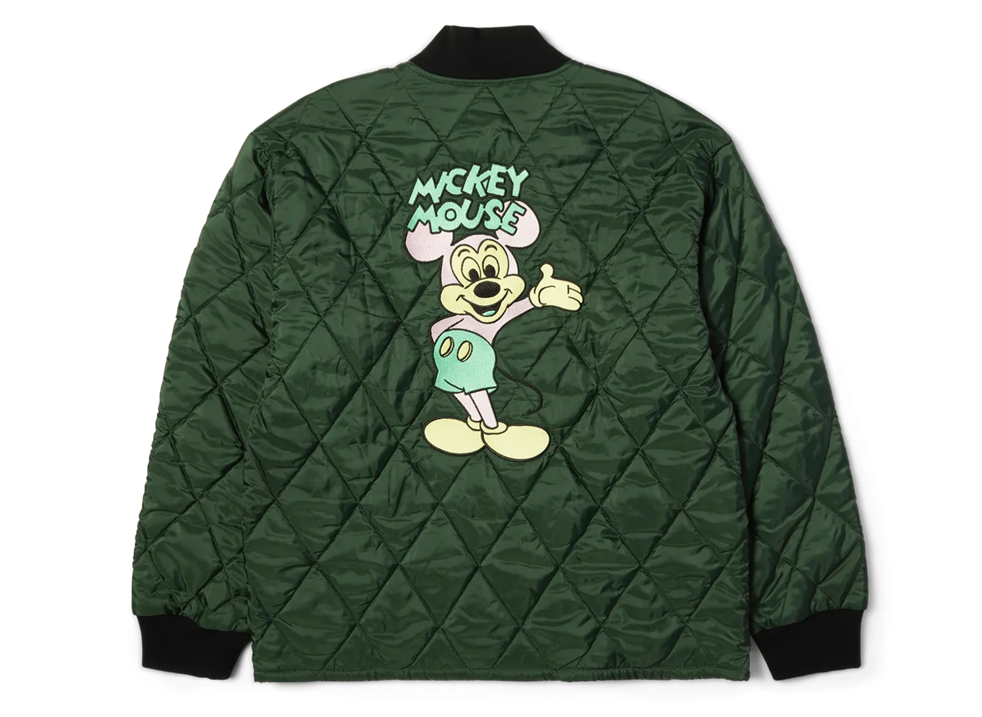 HUF x Mickey Quilted Work Jacket in Forest Green - Image 2