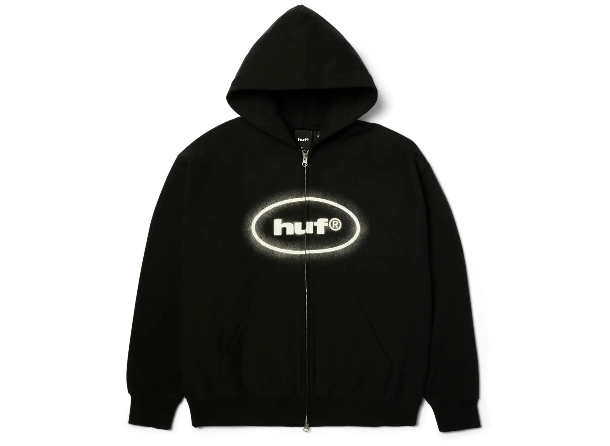 HUF x Mickey Spray FZ Hoodie in Black