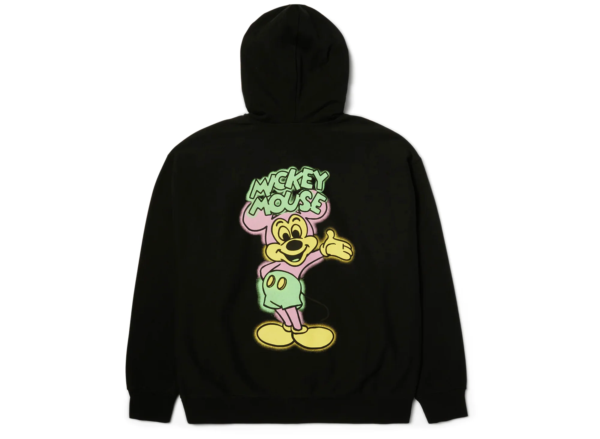 HUF x Mickey Spray FZ Hoodie in Black - Image 2